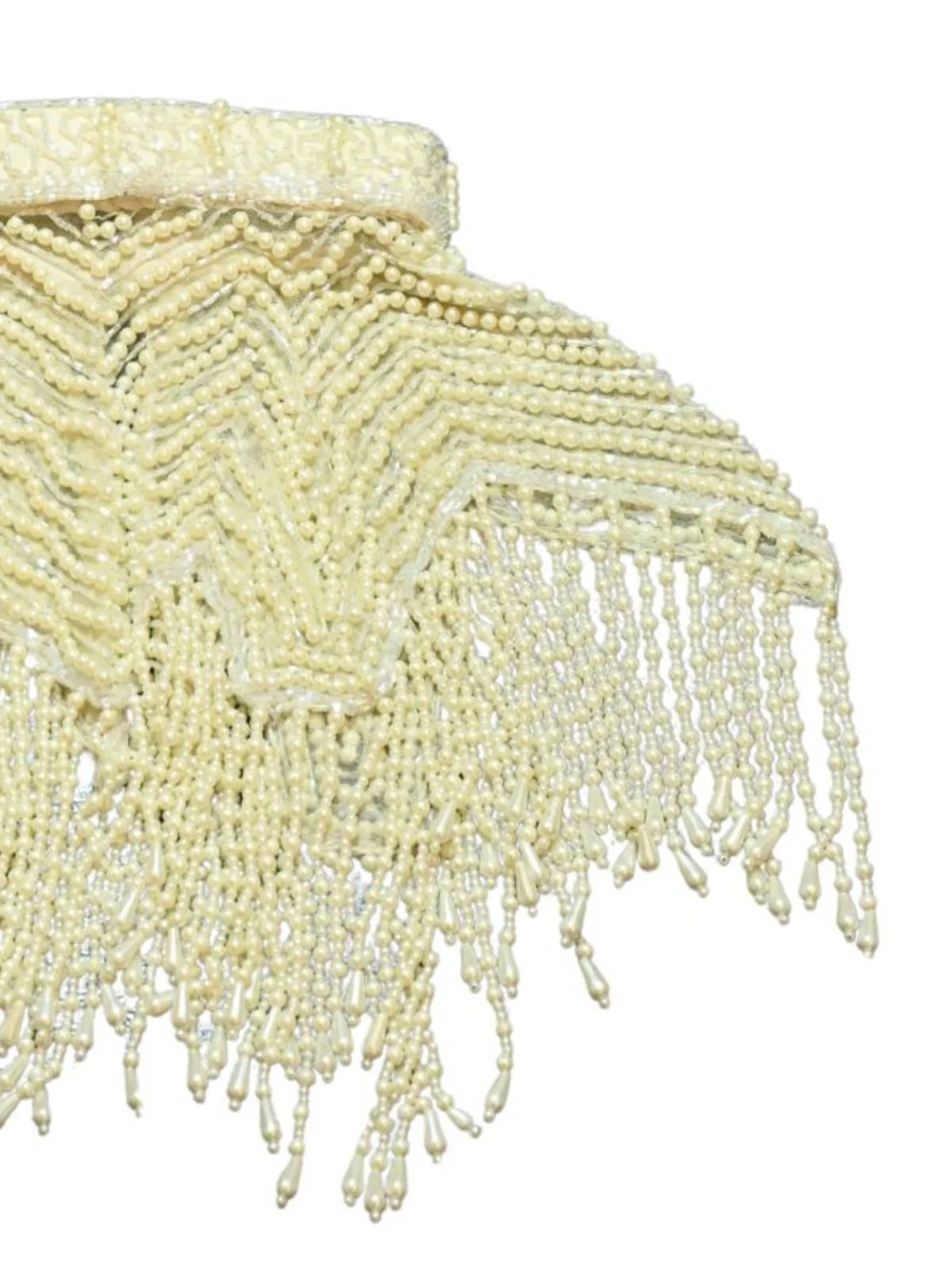 Odette Off White Net Embellished Cape For Women - Image 6