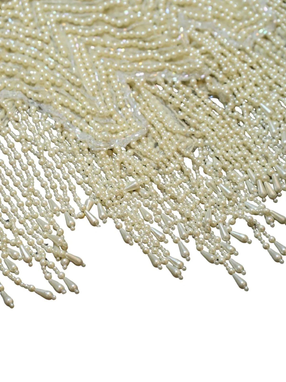 Odette Off White Net Embellished Cape For Women - Image 7