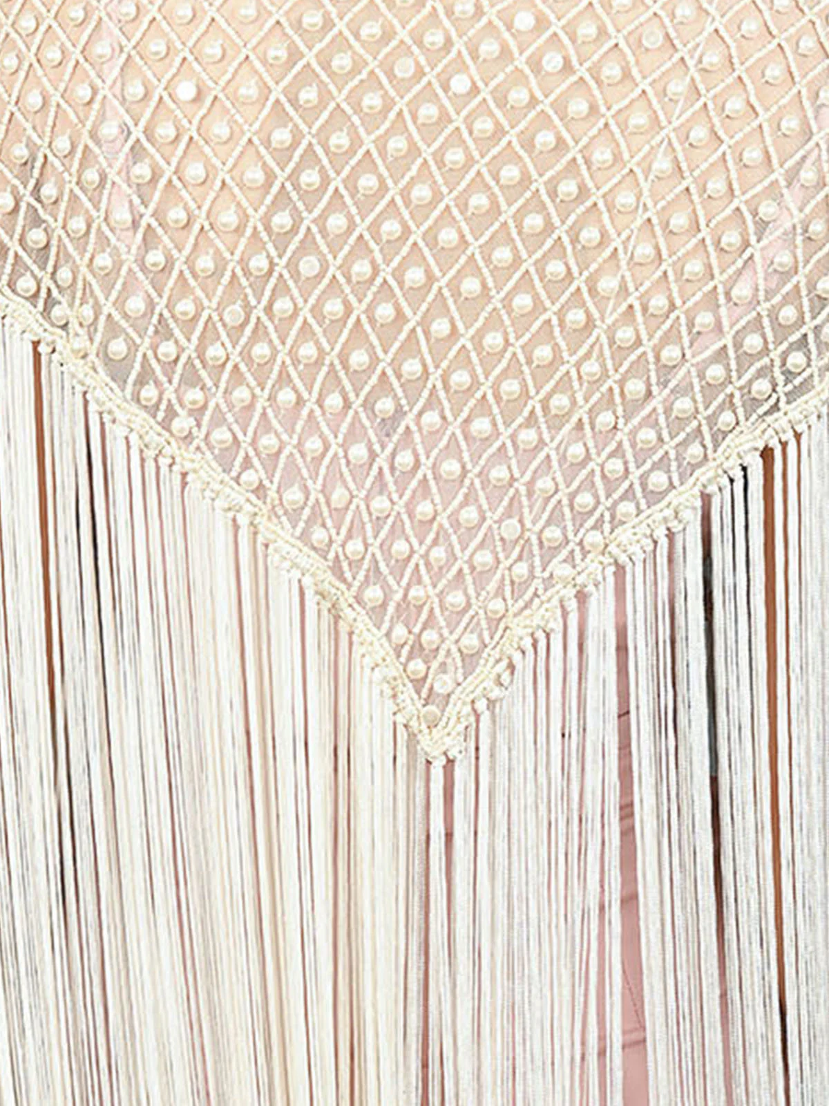 Odette Off White Net Embellished Cape For Women - Image 6