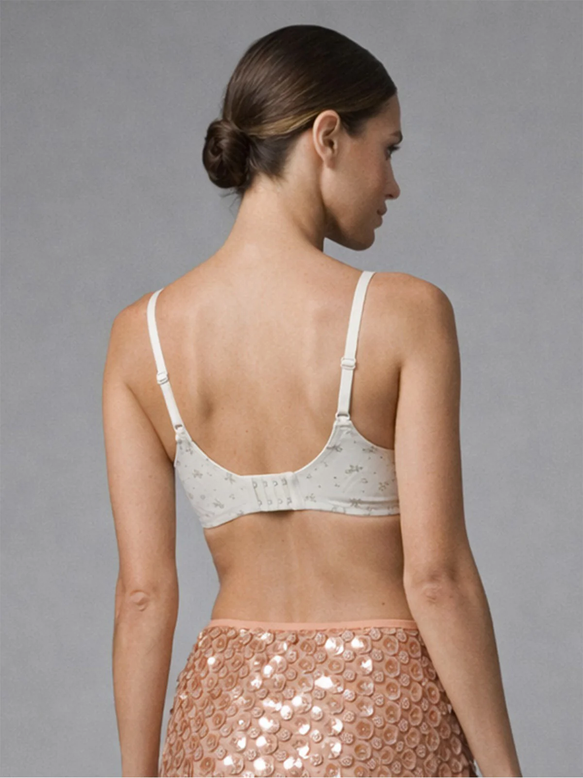 Odette Off White Nylon Printed Bra For Women - Image 3