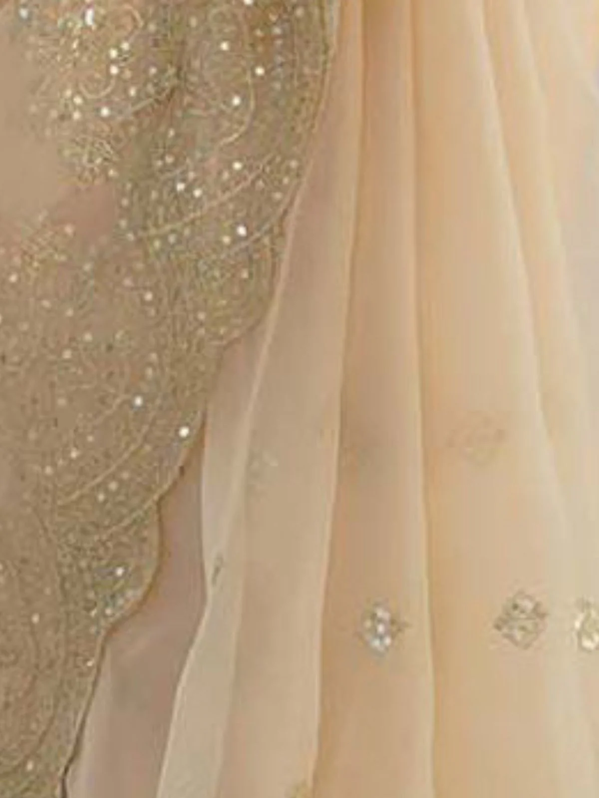 Odette Off White Organza Embroidered Saree For Women - Image 5