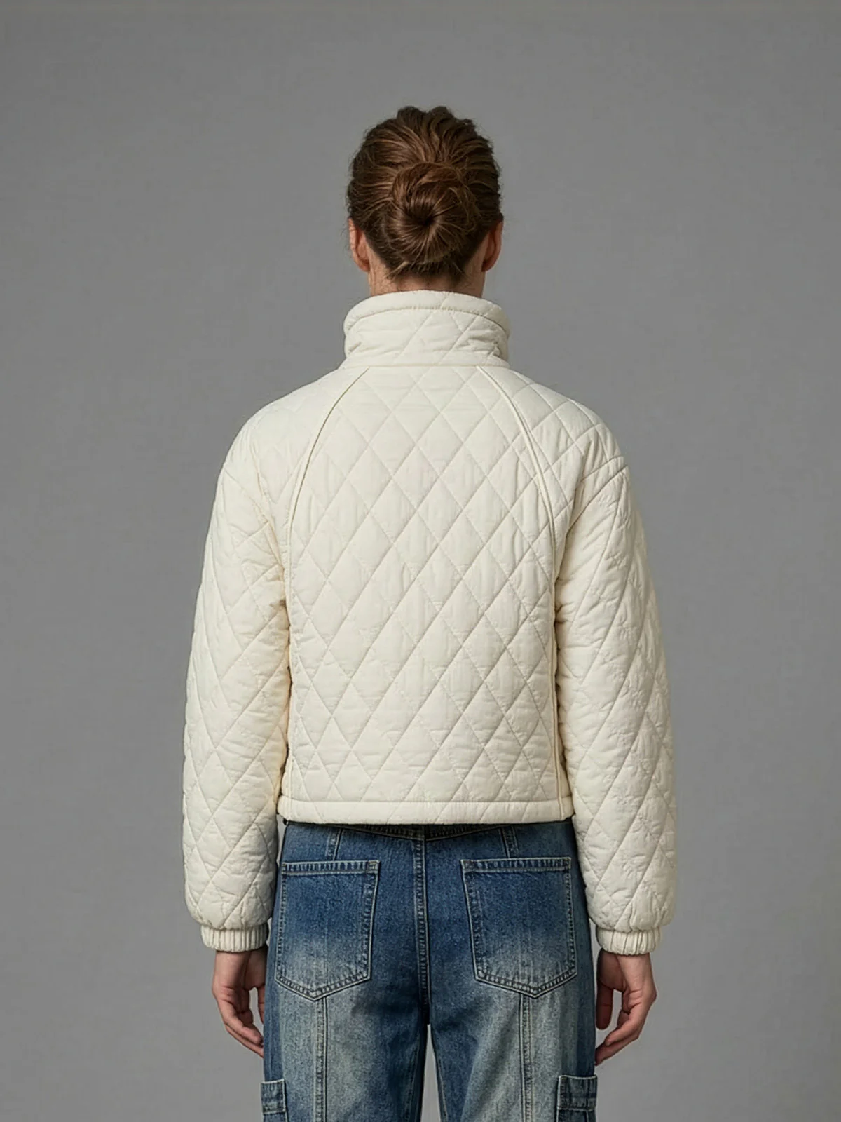 Odette Off White Polyester Solid Jacket For Women - Image 3
