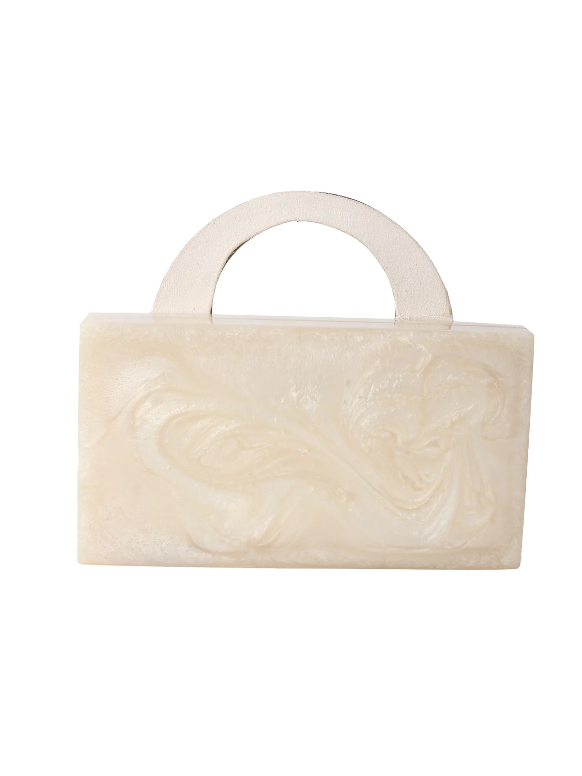 Odette Off White Resin Embellished Clutch For Women - Image 6