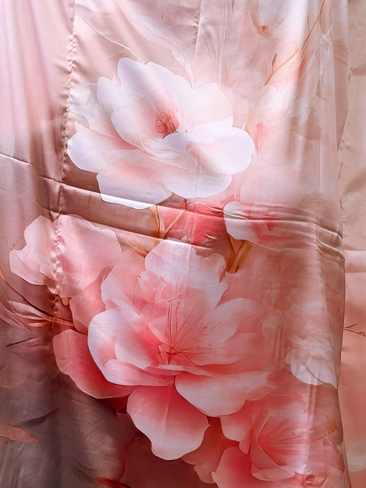Odette Off White Satin Printed Kaftan For Women - Image 5