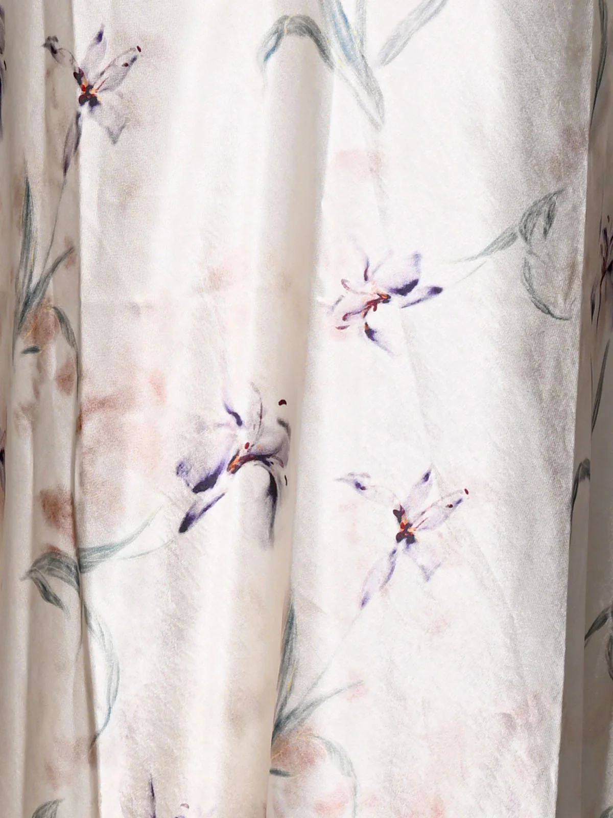 Odette Off White Satin Printed Skirt For Women - Image 4
