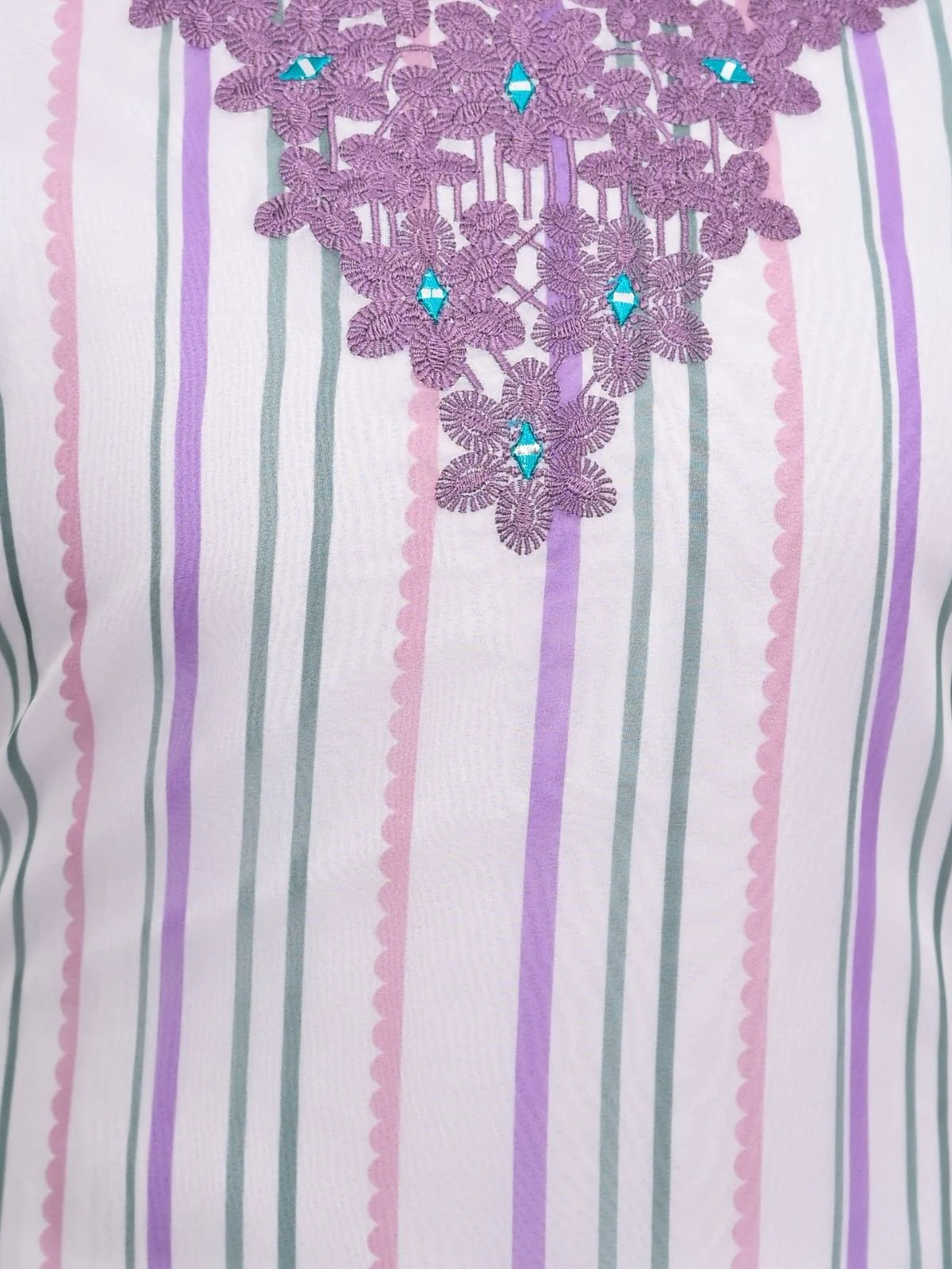 Odette Off White Silk Blend Printed Stitched Kurta Set For Women - Image 5