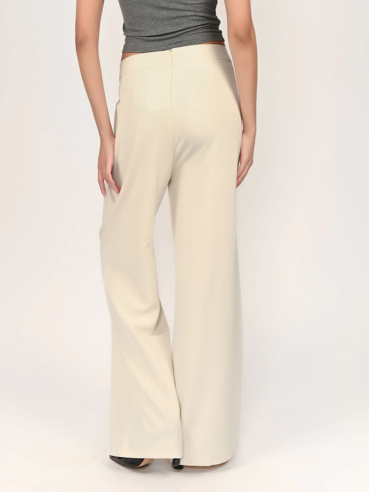 Odette Off White Suiting fabric Bow Design Trouser For Women - Image 5