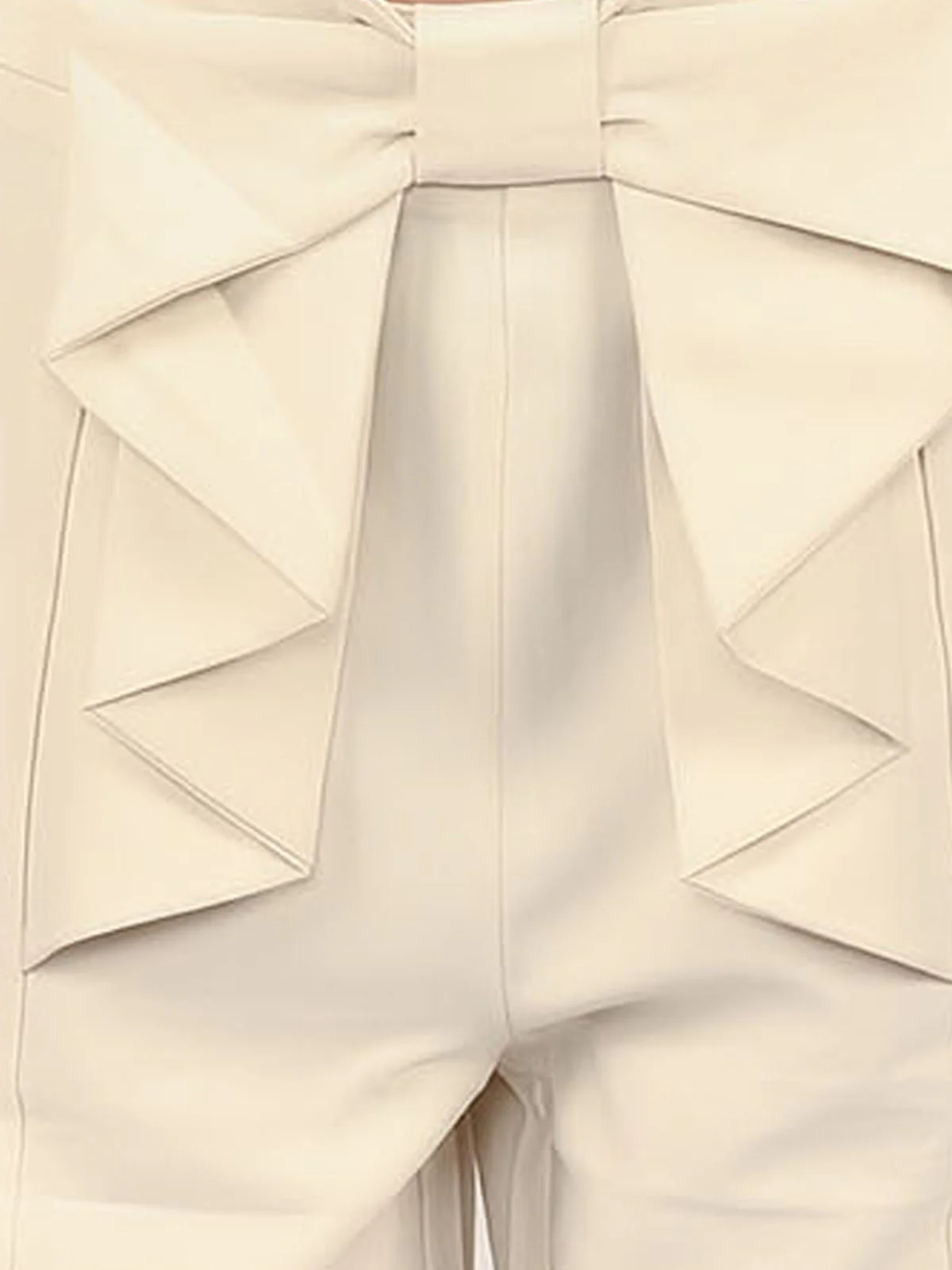 Odette Off White Suiting fabric Bow Design Trouser For Women - Image 6