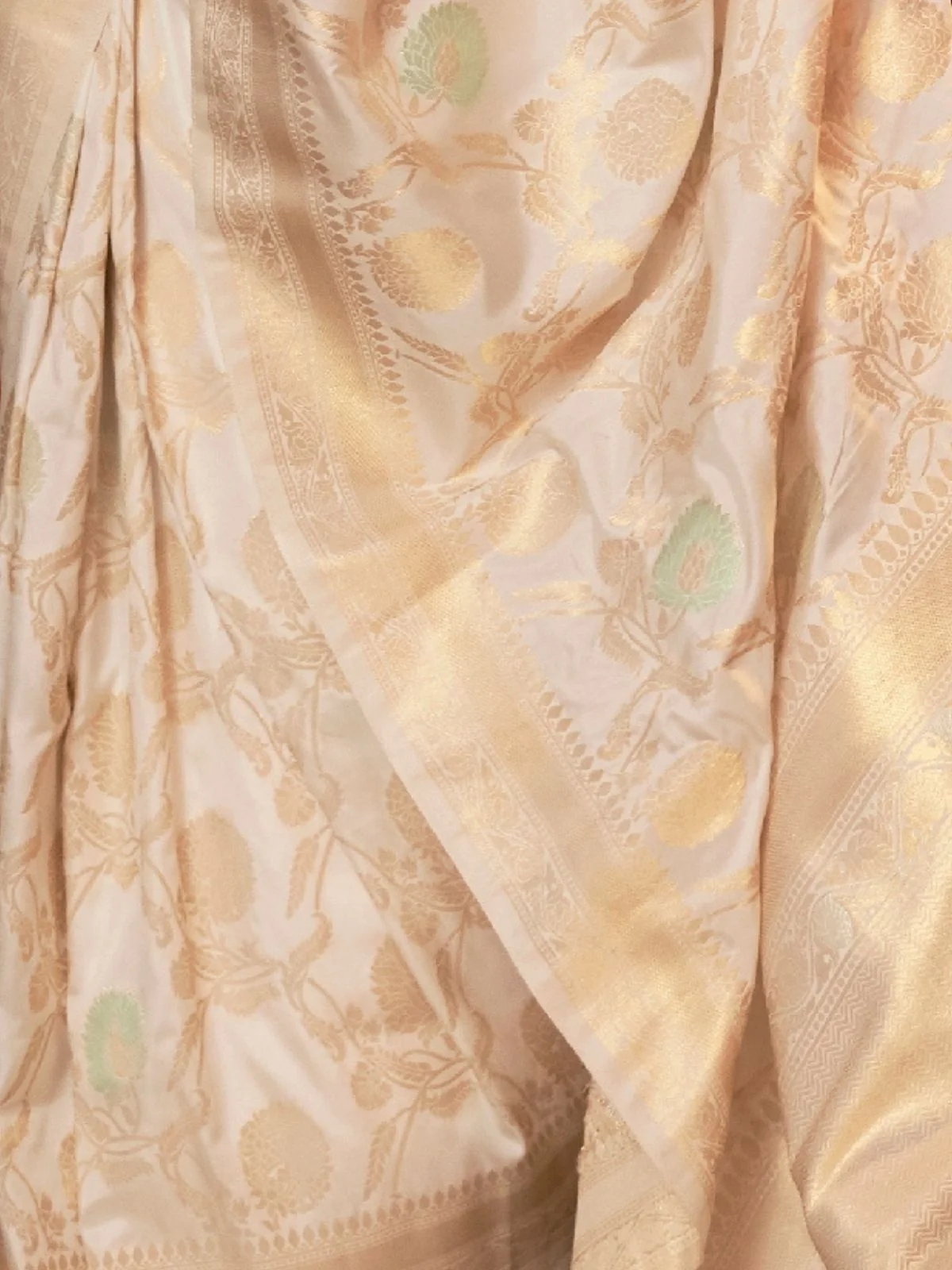 Odette Off White Woven Design Silk Blend Saree With Unstitched Blouse For Women - Image 4