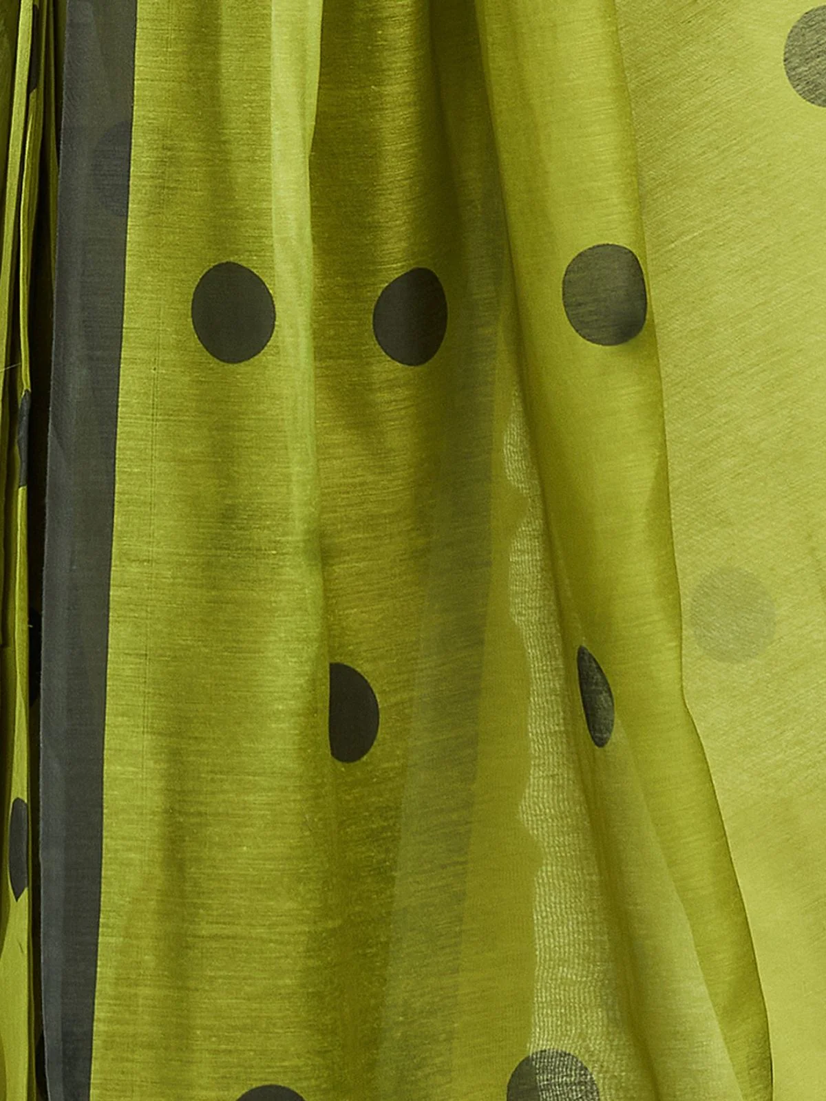 Odette Olive Cotton Linen Zari Work Saree For Women - Image 5