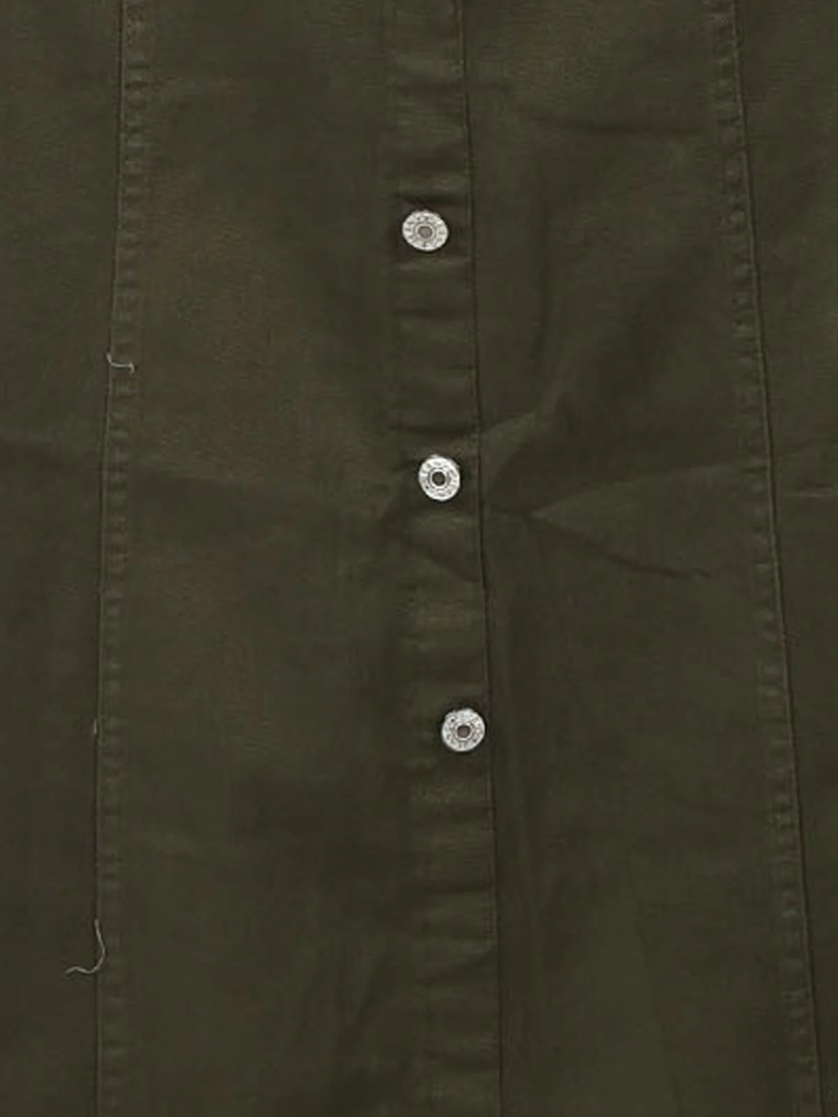 Odette Olive Denim Solid Skirt For Women - Image 5