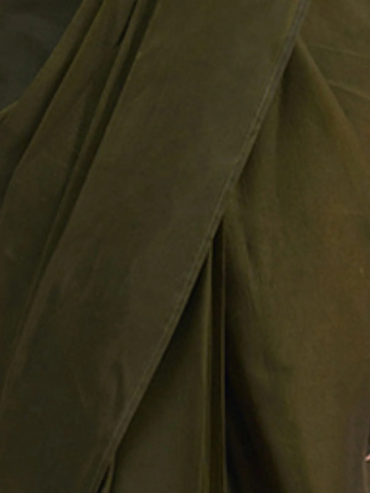 Odette Olive Organza Solid Ready To Wear Saree With Stitched Blouse For Women - Image 8