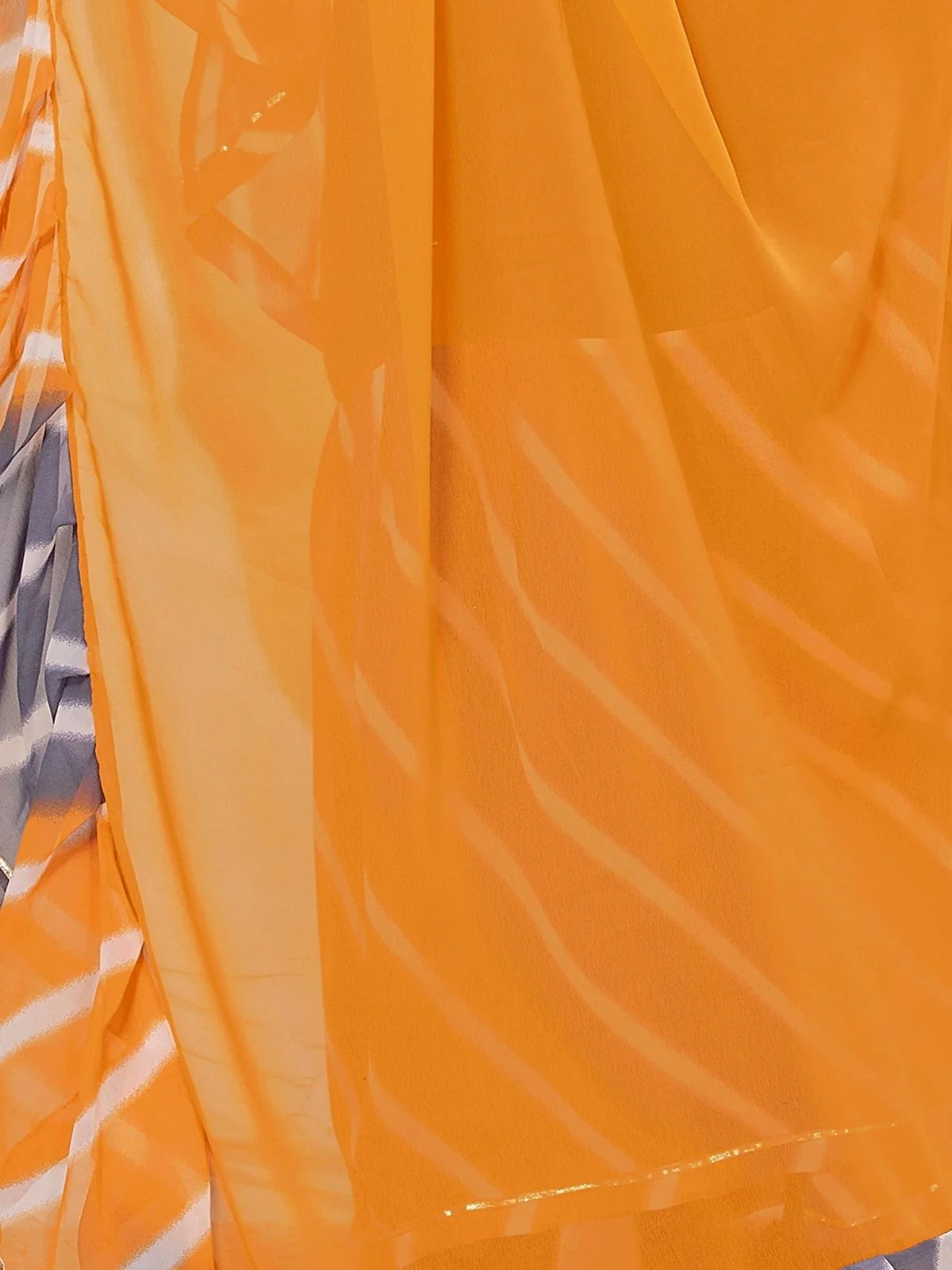 Odette Orange Georgette Printed Saree For Women - Image 5