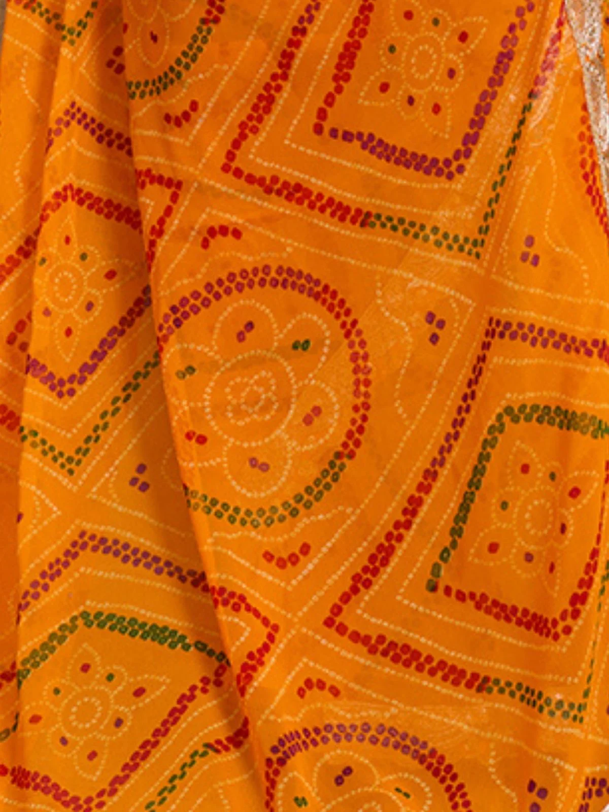 Odette Orange Georgette Printed Saree For Women - Image 5