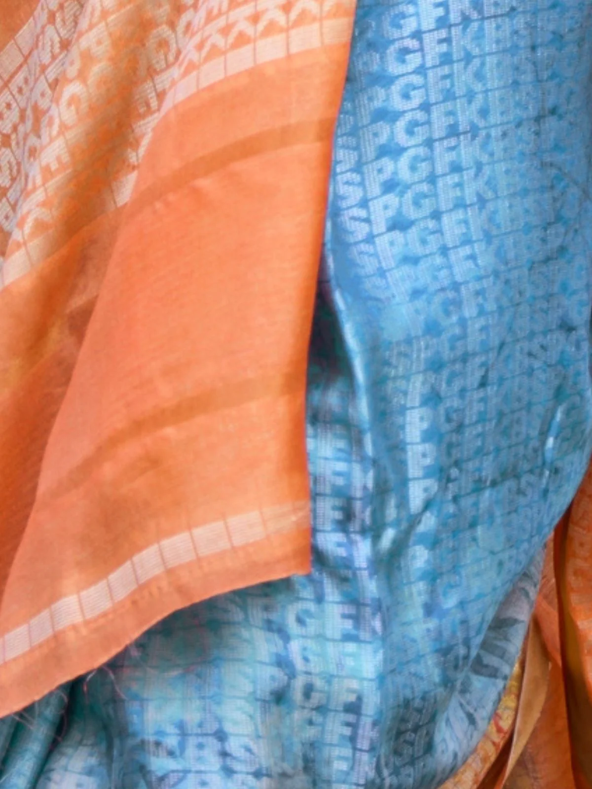 Odette Orange Poly Viscose Printed Saree With Unstitched Blouse For  Women - Image 3