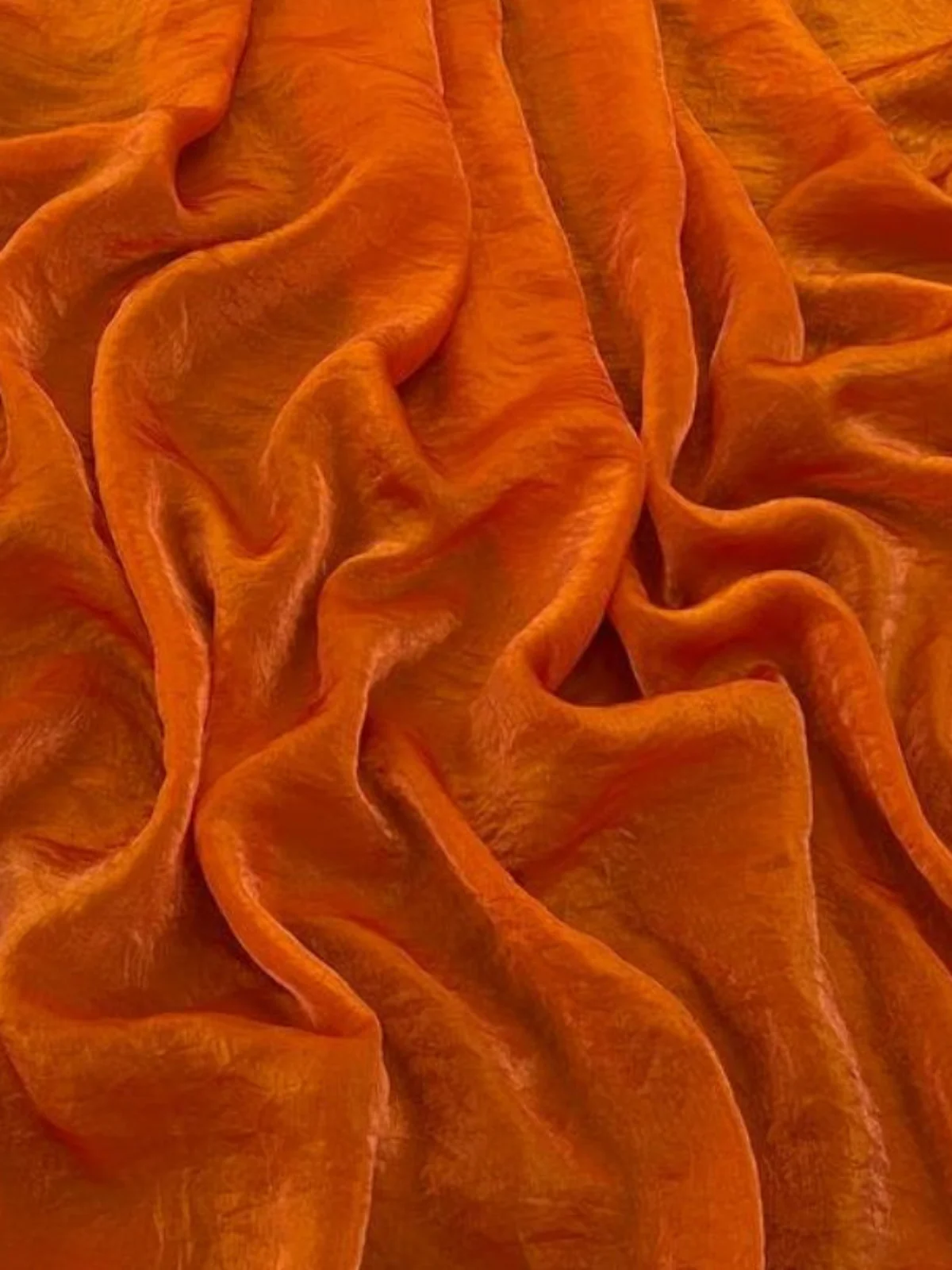 Odette Orange Satin Embroidered Saree For Women - Image 4