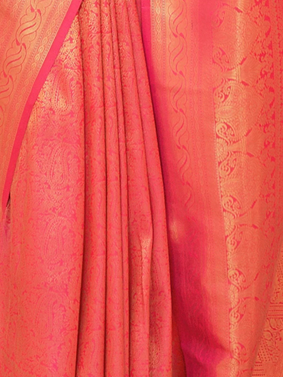 Odette Orange Woven Design Silk Blend Saree With Unstitched Blouse For Women - Image 3