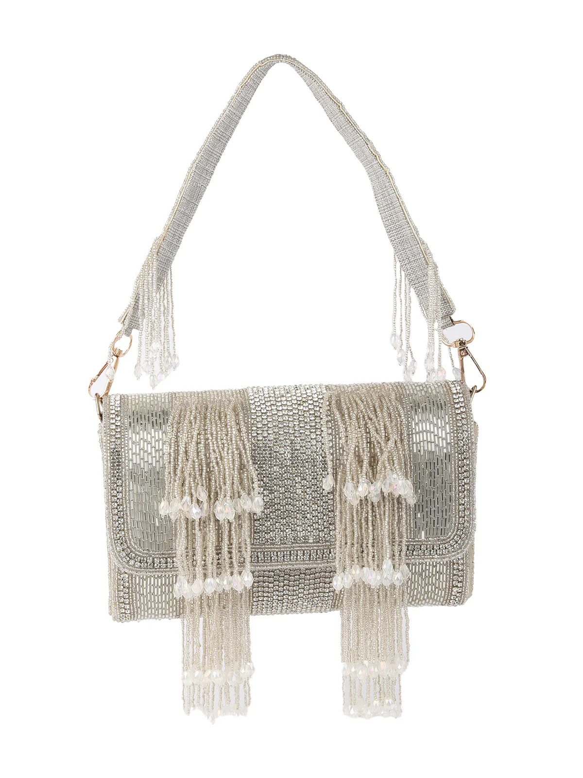 Odette Ornate Silver Patterned Clutch For Women - Image 3