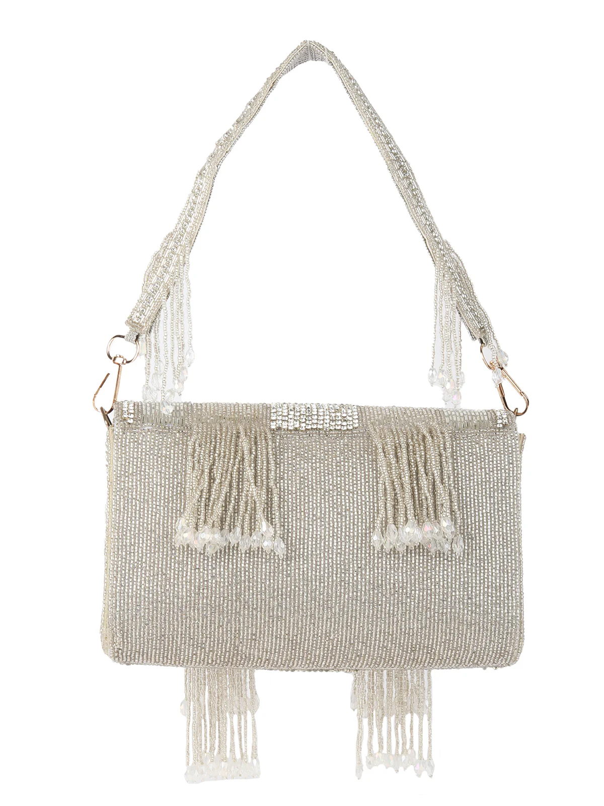 Odette Ornate Silver Patterned Clutch For Women - Image 4