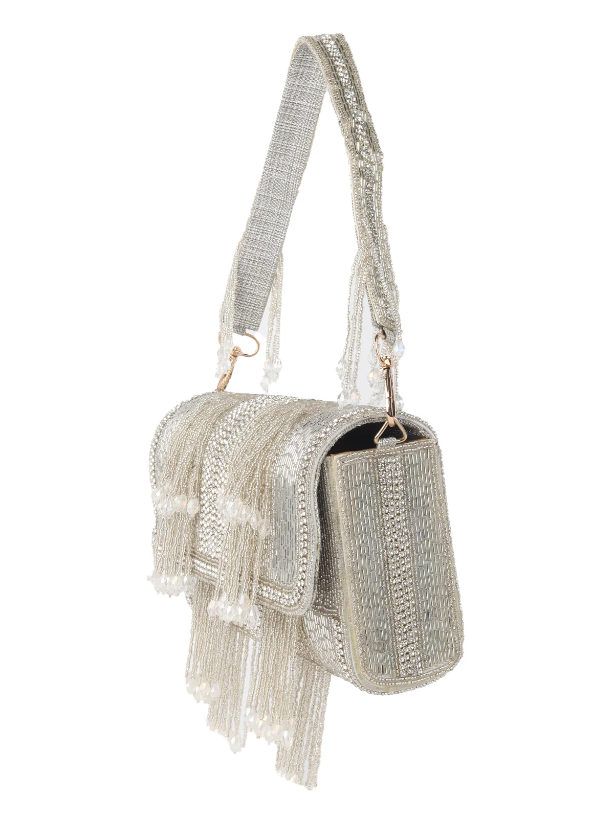 Odette Ornate Silver Patterned Clutch For Women - Image 5