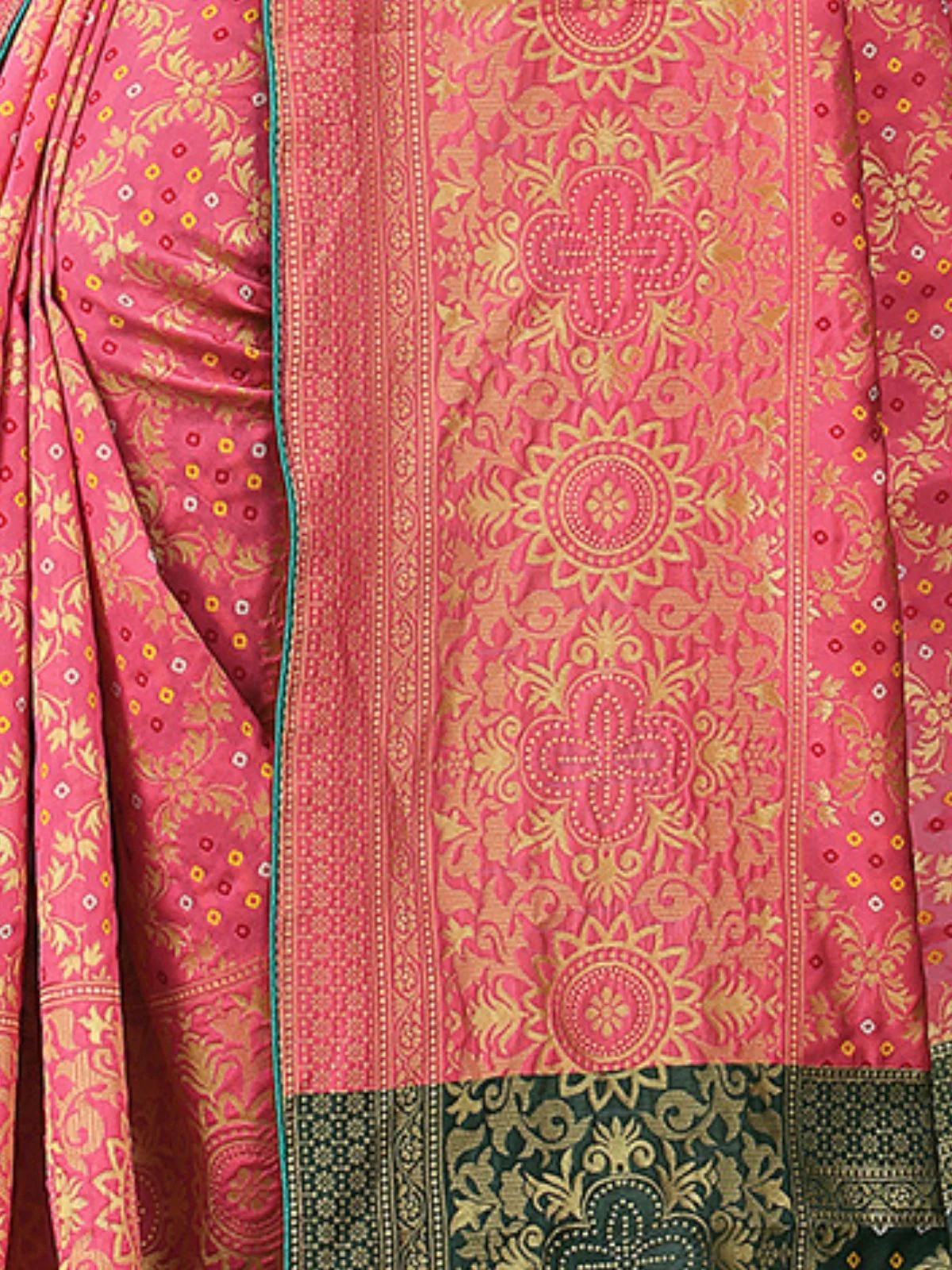 Odette Pastel Pink Silk Blend Embellished Saree For Women - Image 5