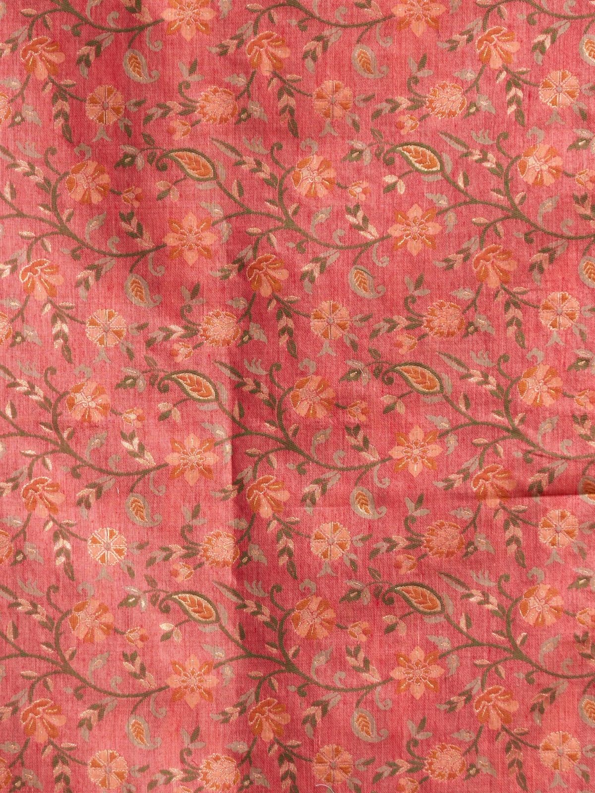 Odette Peach and Mauve Cotton Blend Woven Saree For Women - Image 6