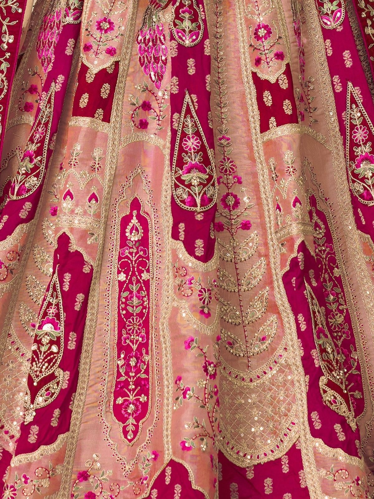 Odette Peach Banarasi Silk Embroidered Semi-Stitched Lehenga For Women - Image 5