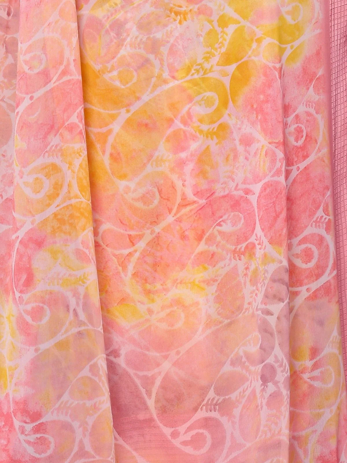 Odette Peach Georgette Printed Saree For Women - Image 5