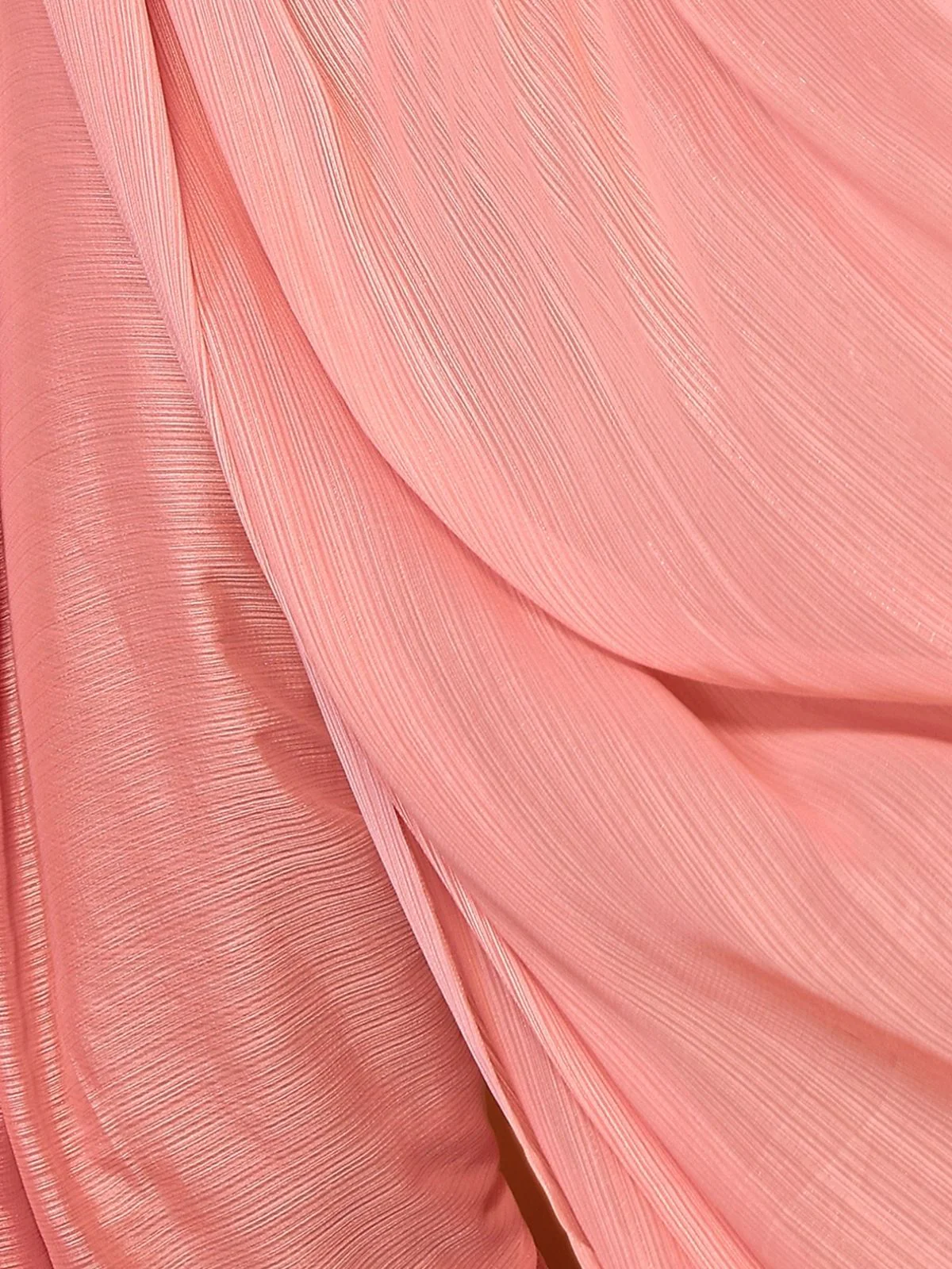 Odette Peach Georgette Solid Saree For Women - Image 5
