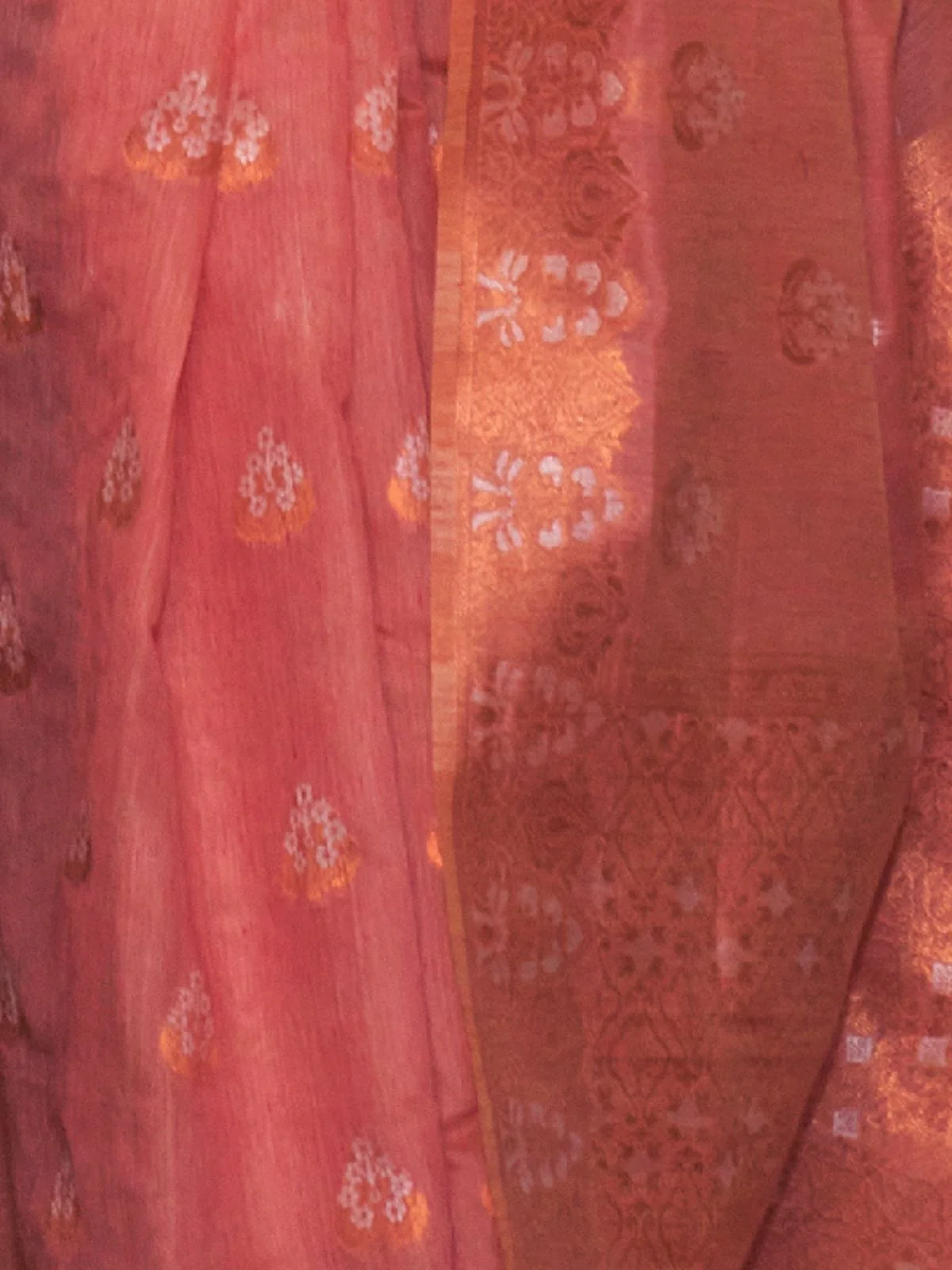 Odette Light Pink Linen Woven Saree with Unstitched Blouse For  Women - Image 3
