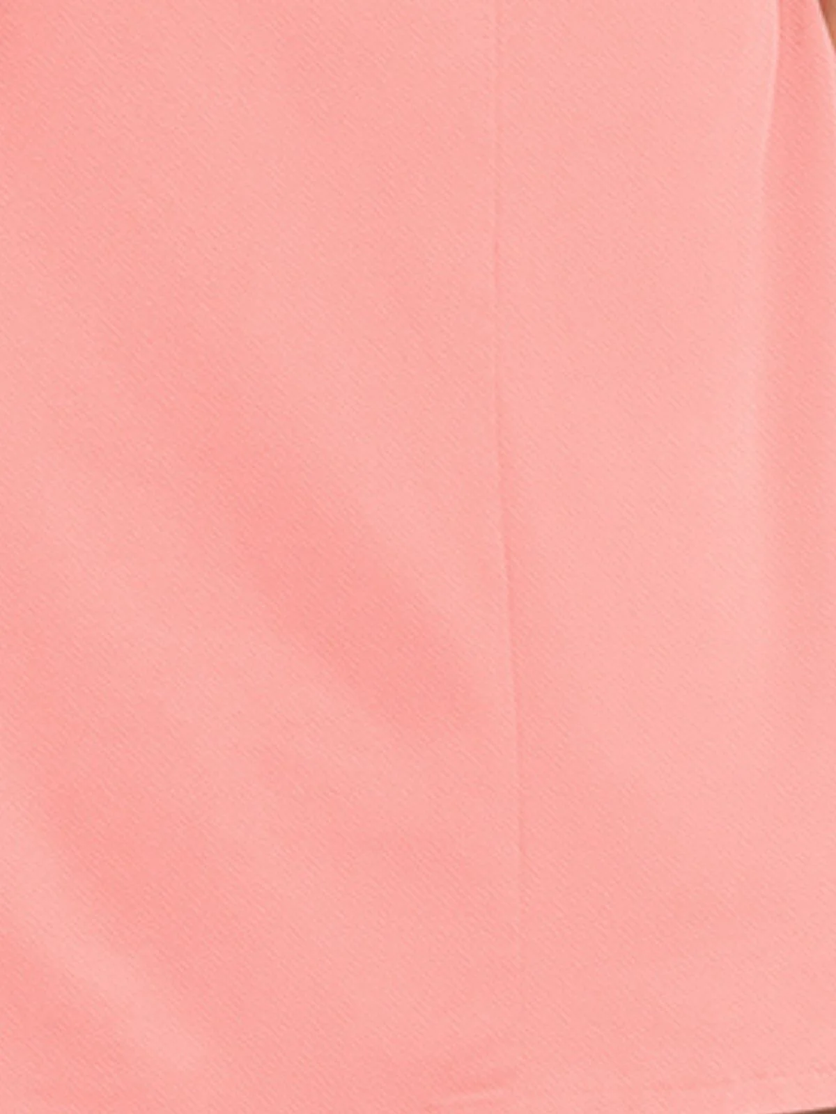 Odette Peach Polyester Blend Solid Dress For Women - Image 4