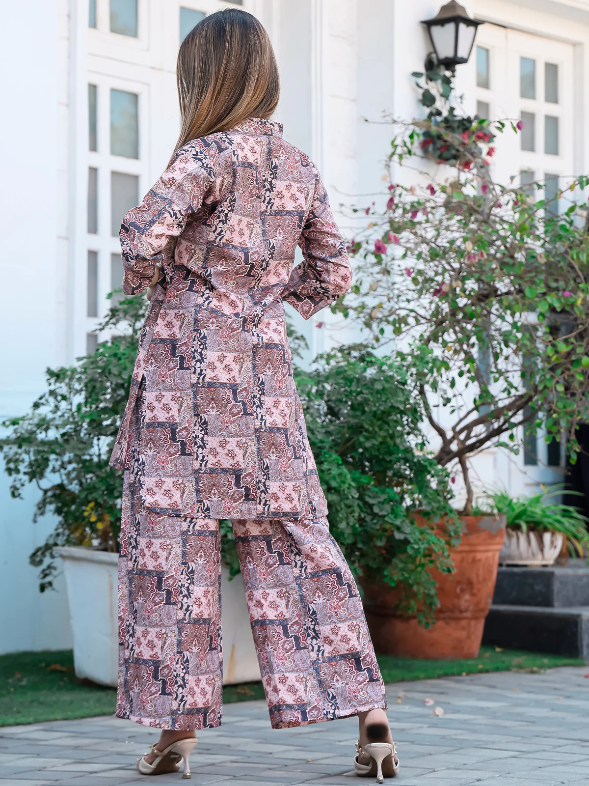 Odette Multicolor Cotton Printed Co Ord Set for Women - Image 4