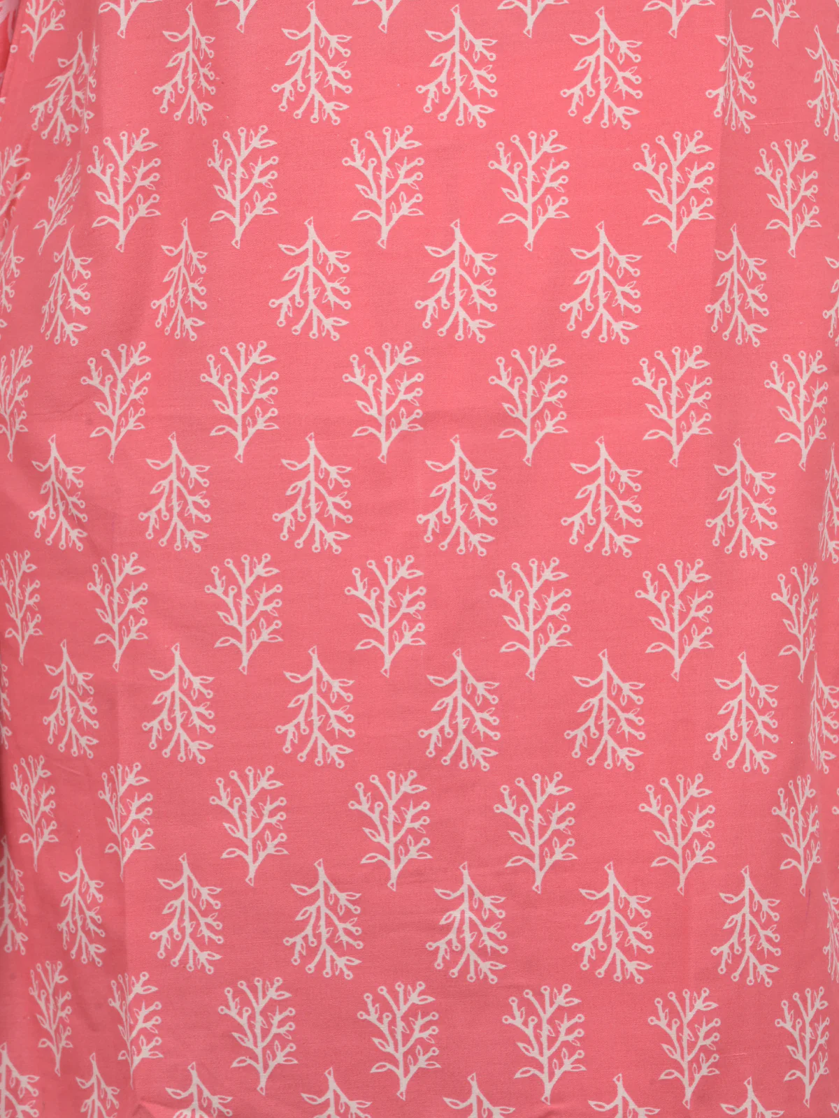 Odette Peach Printed Cotton Stitched Kurta Set for Women - Image 5