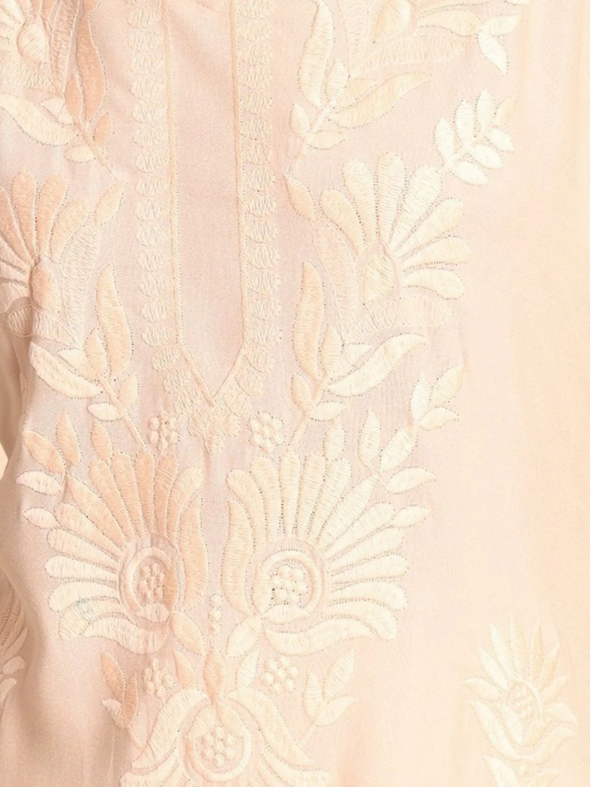 Odette Peach Rayon Embroidered Kurti For Women - Image 4