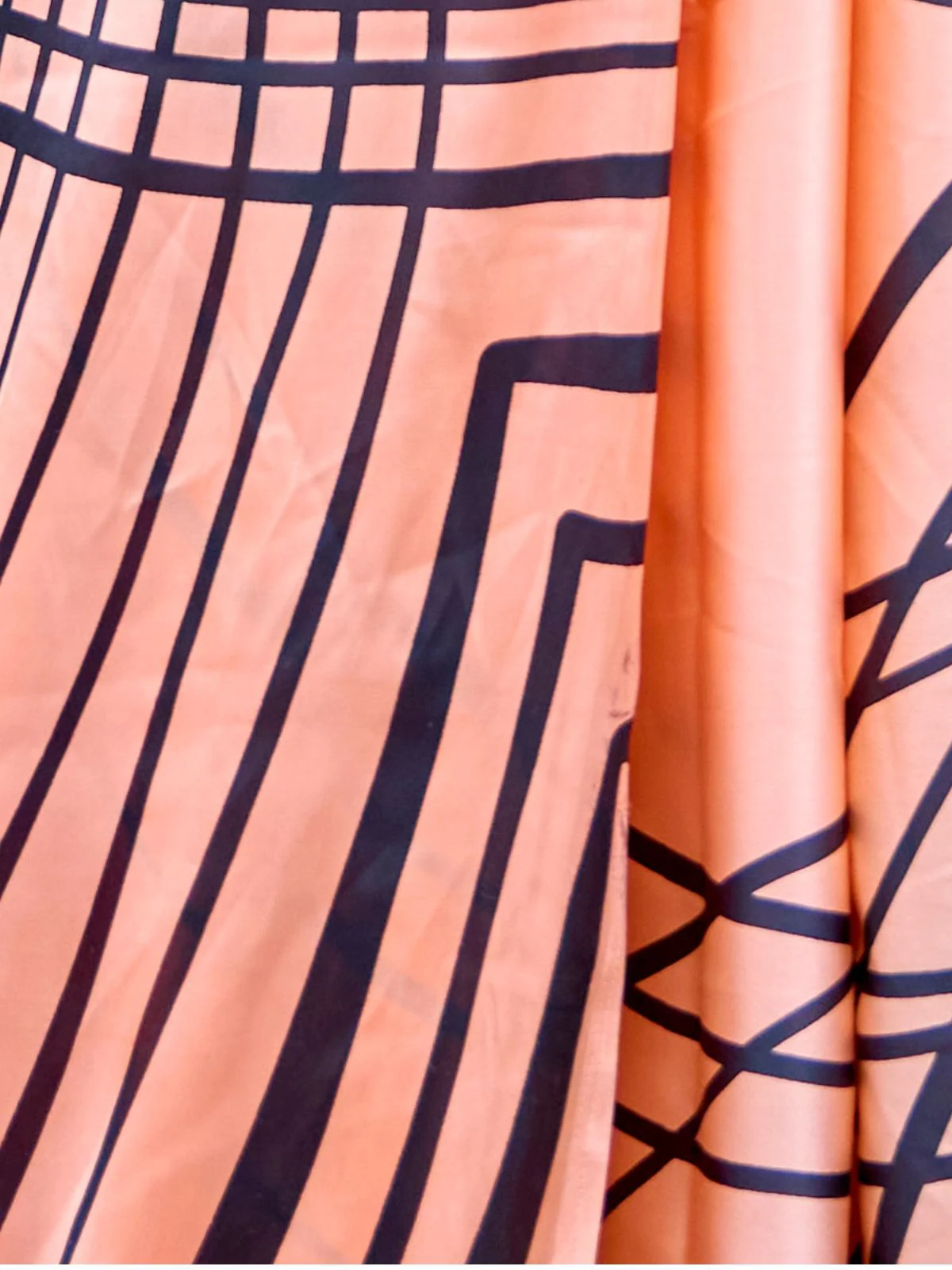 Odette Peach Satin Printed Saree With Unstitched Blouse For Women - Image 5