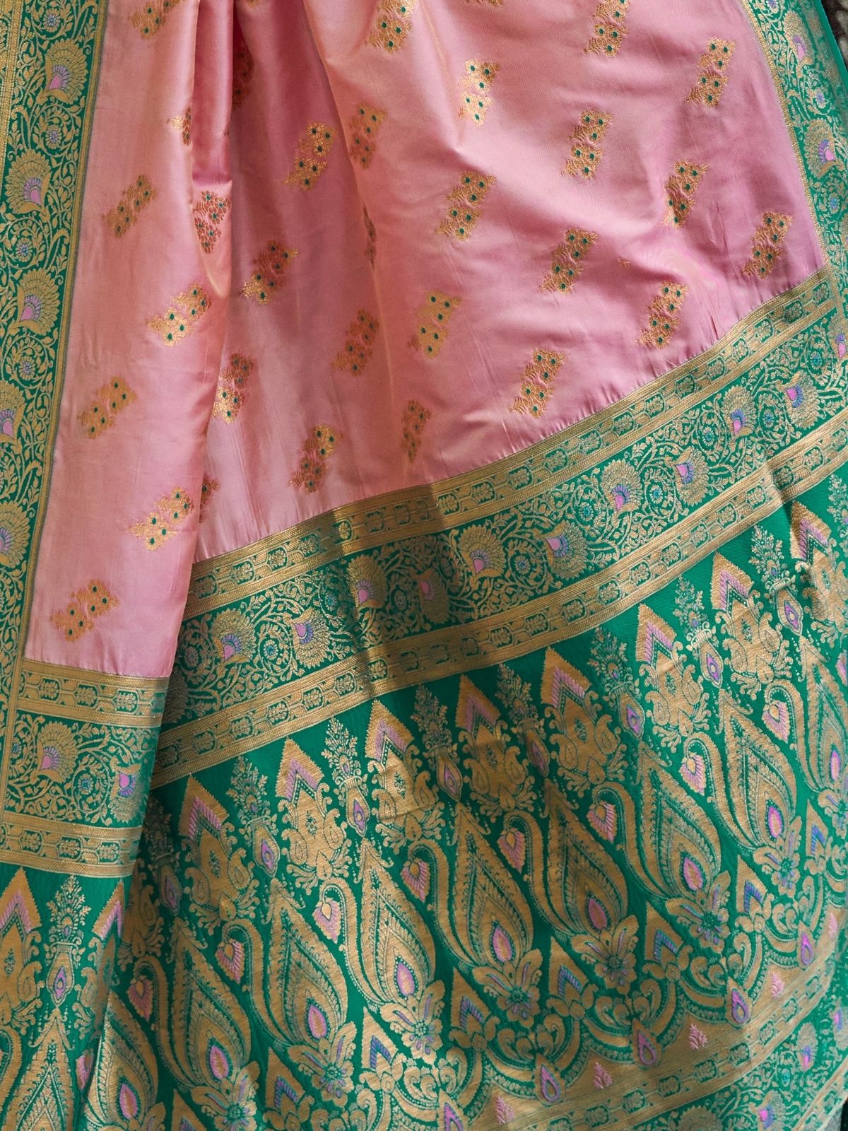 Odette Peach Silk Woven Saree For Women - Image 3
