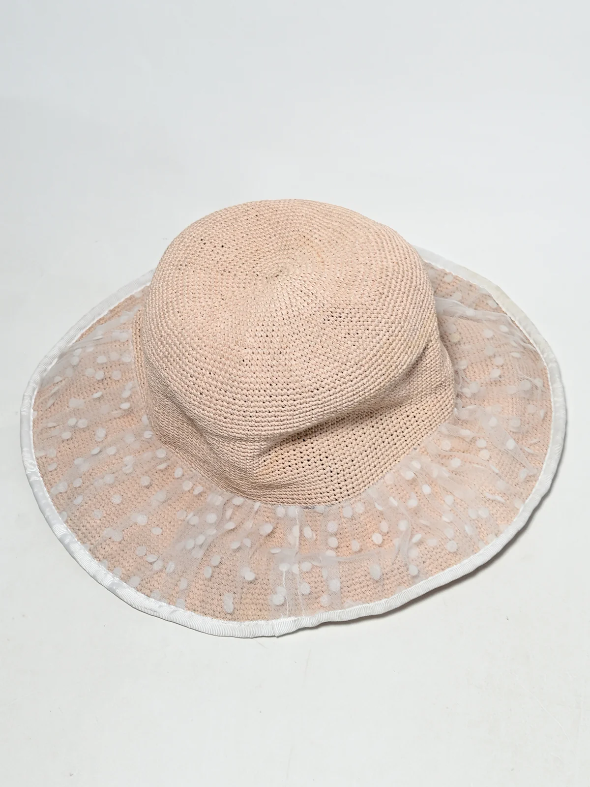 Odette Peach Synthetic Knitted And Ruffle Hat Women - Image 2