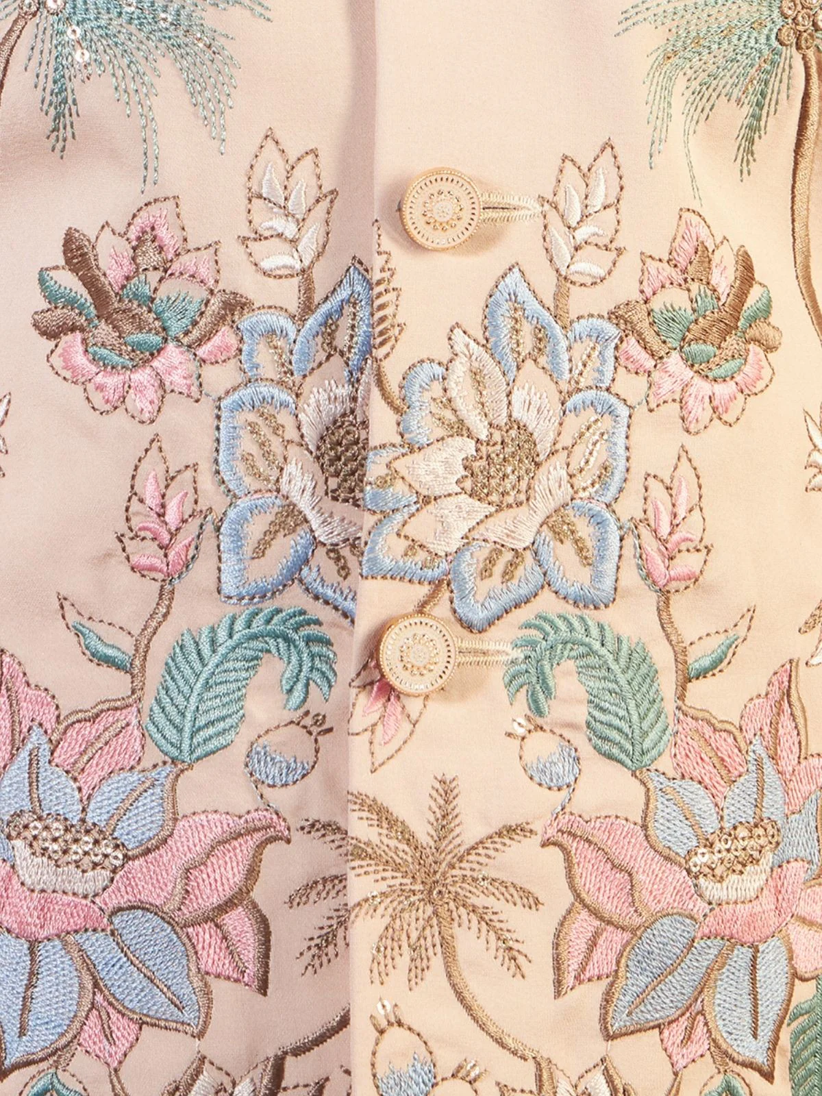 Odette Peach Viscose Silk Embellished Stitched Kurta Set For Kids - Image 6