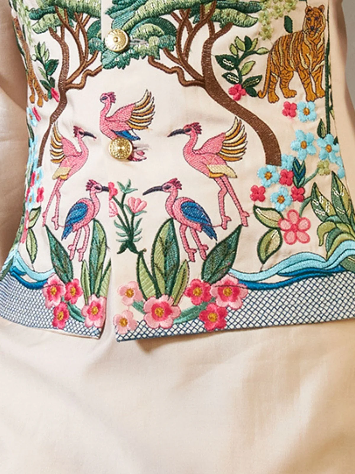 Odette Peach Viscose Silk Embellished Stitched Kurta Set For Kids - Image 6