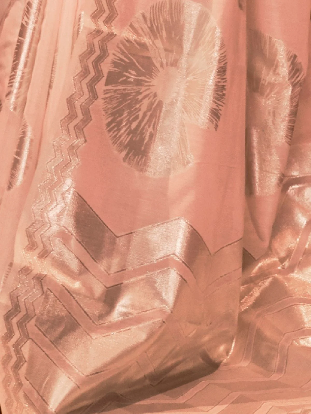 Odette Peach Woven Design Silk Blend Saree With Unstitched Blouse For Women - Image 5