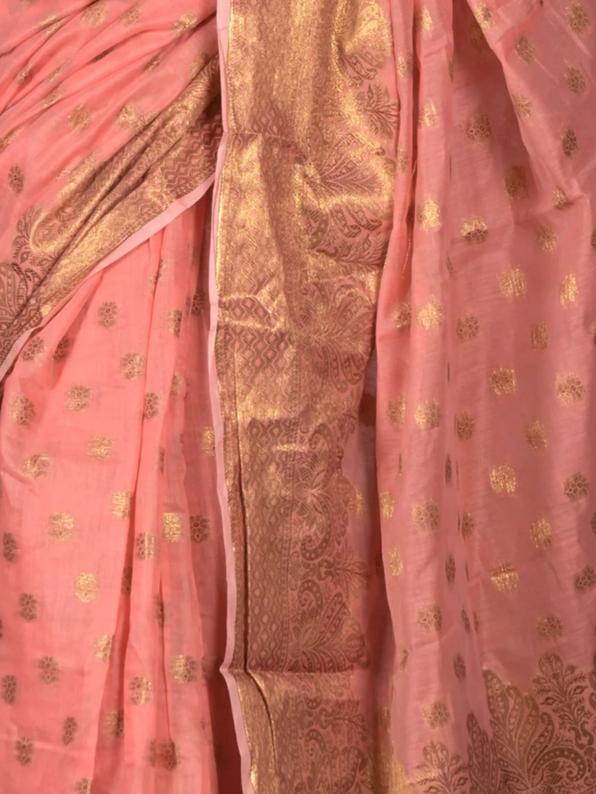 Odette Peach Woven Silk Blend Saree With Unstitched Blouse For Women - Image 5
