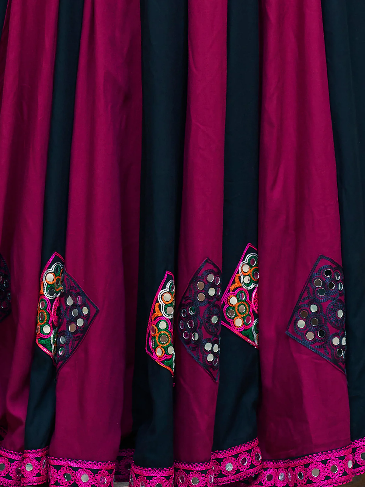 Odette Pink And Blue Rayon Embroidered Stitched Lehenga With Blouse For Women - Image 6