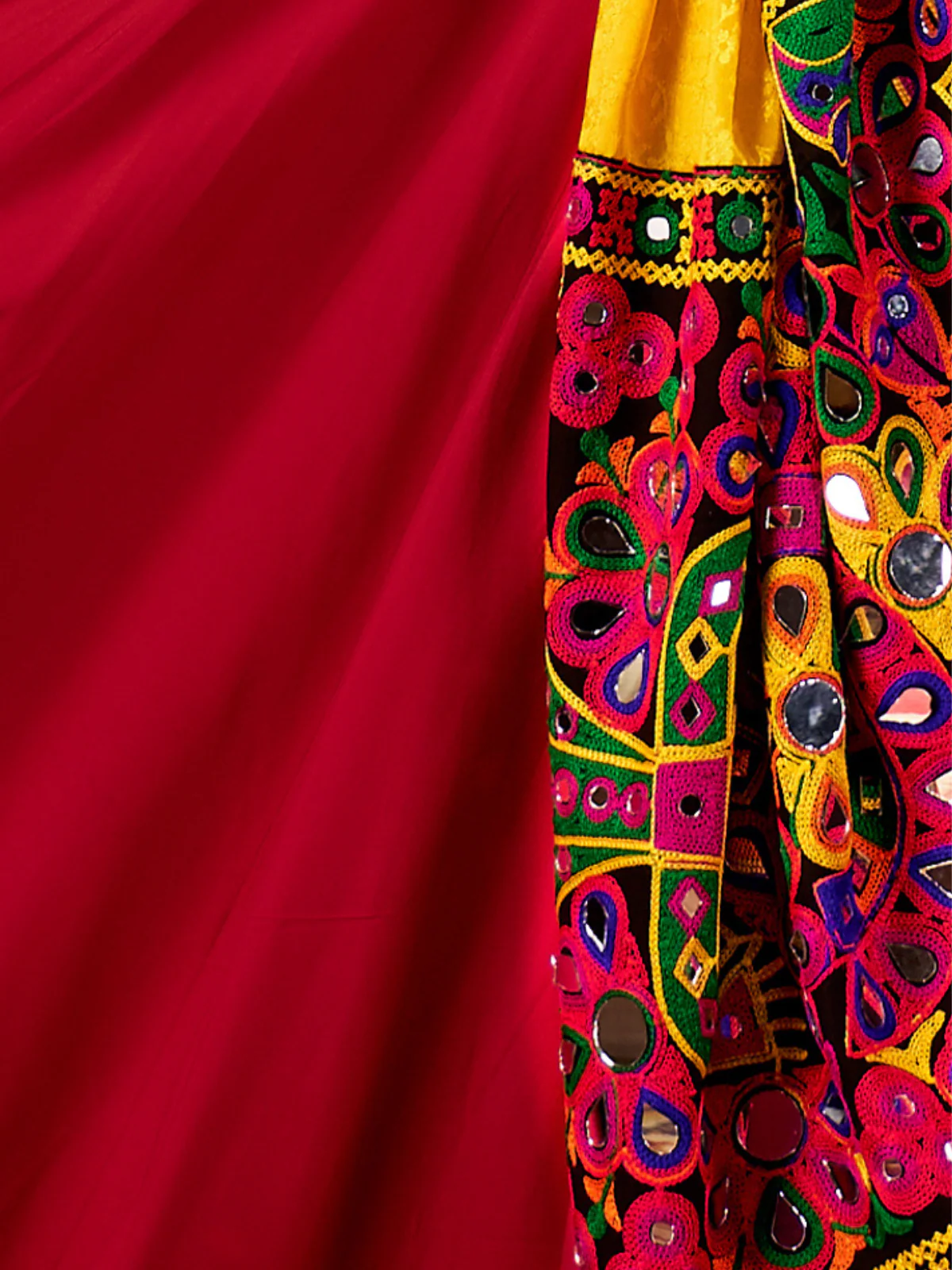Odette Pink And Brown Cotton Blend Embroidered Semi-Stitched lehenga For Women - Image 7
