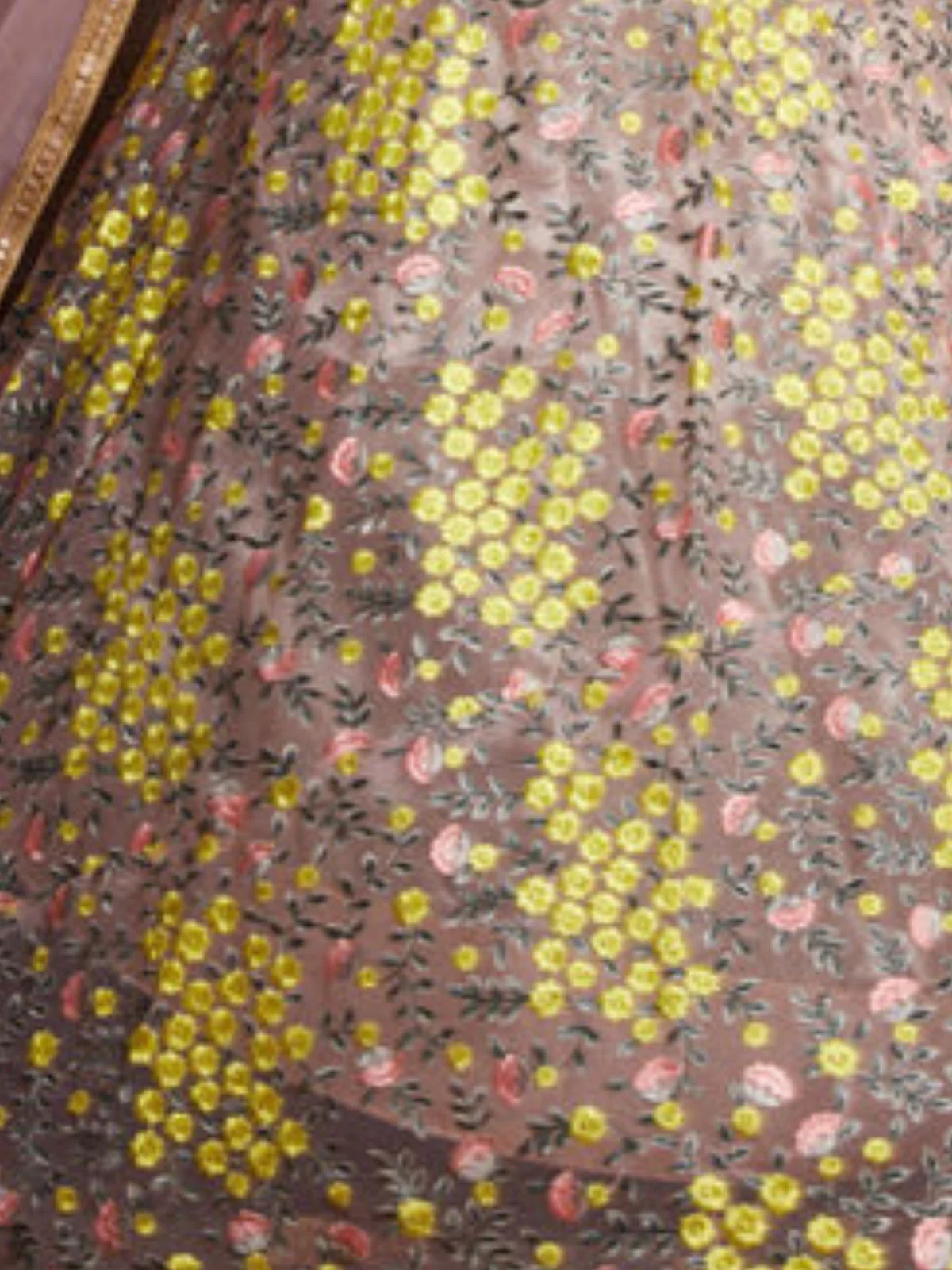 Odette Pink And Yellow Art Silk Embroidered Semi-Stitched Lehenga With Unstitched Blouse For Women - Image 8