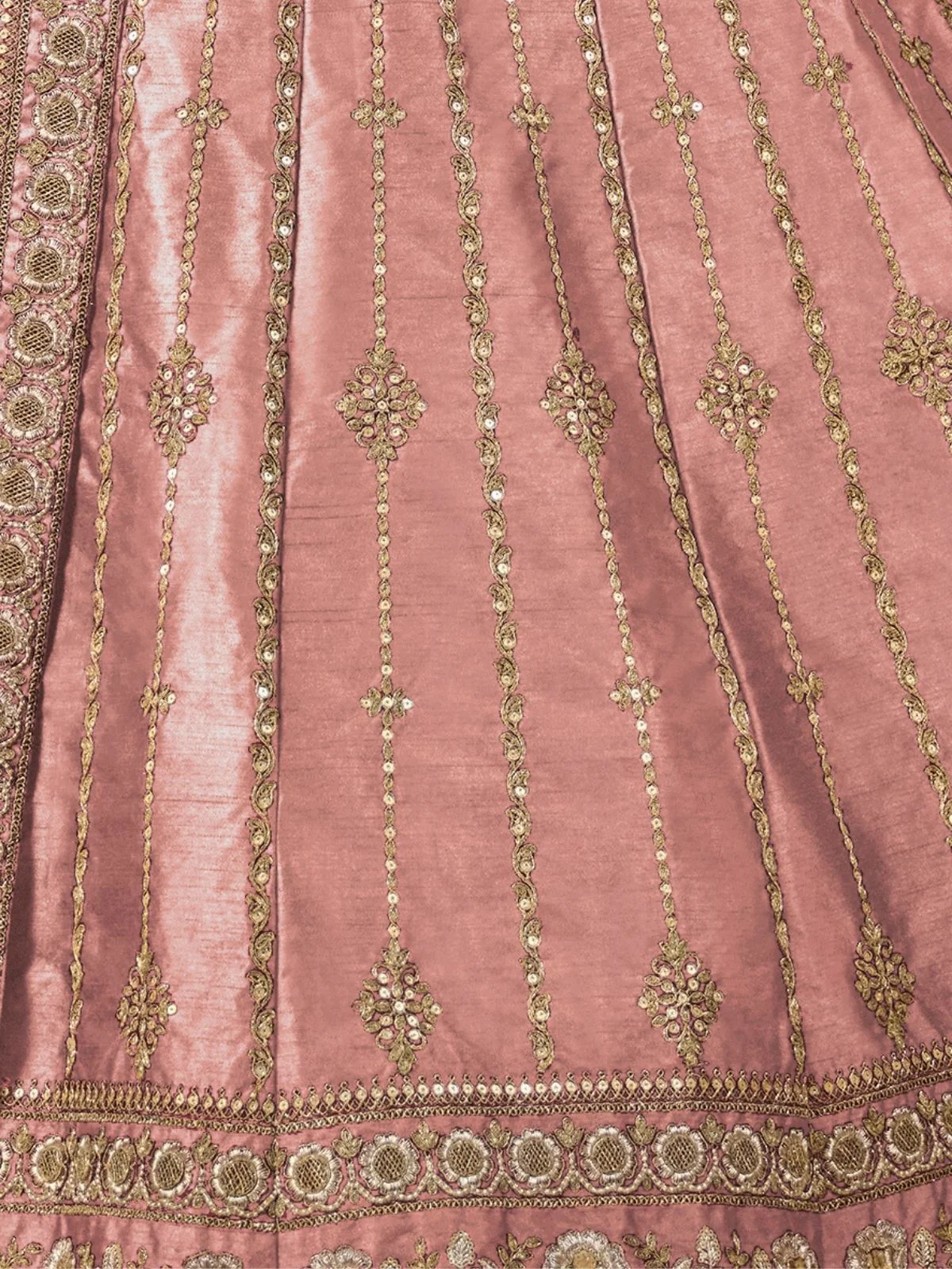 Odette Pink Art Silk Embroidered Semi-Stitched lehenga For Women - Image 5