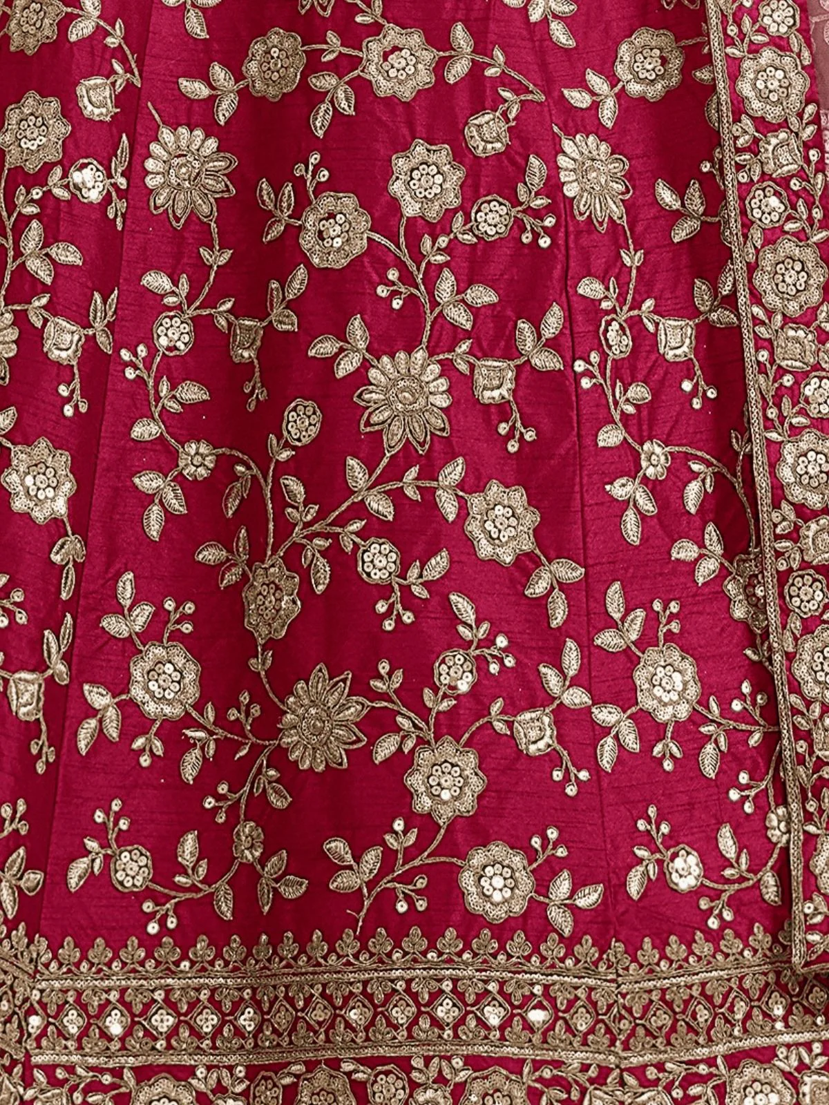 Odette Pink Art Silk Embroidered Semi-Stitched lehenga For Women - Image 5