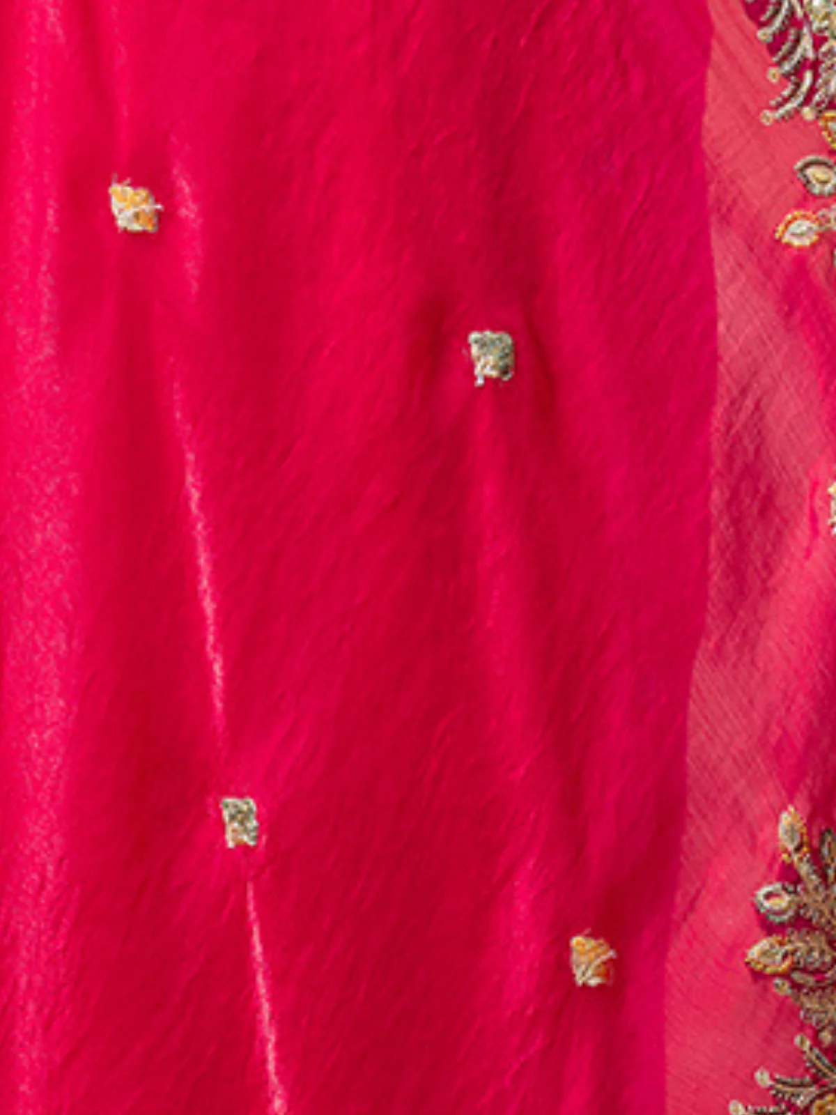 Odette Pink Chiffon Embroidered Saree For Women - Image 5