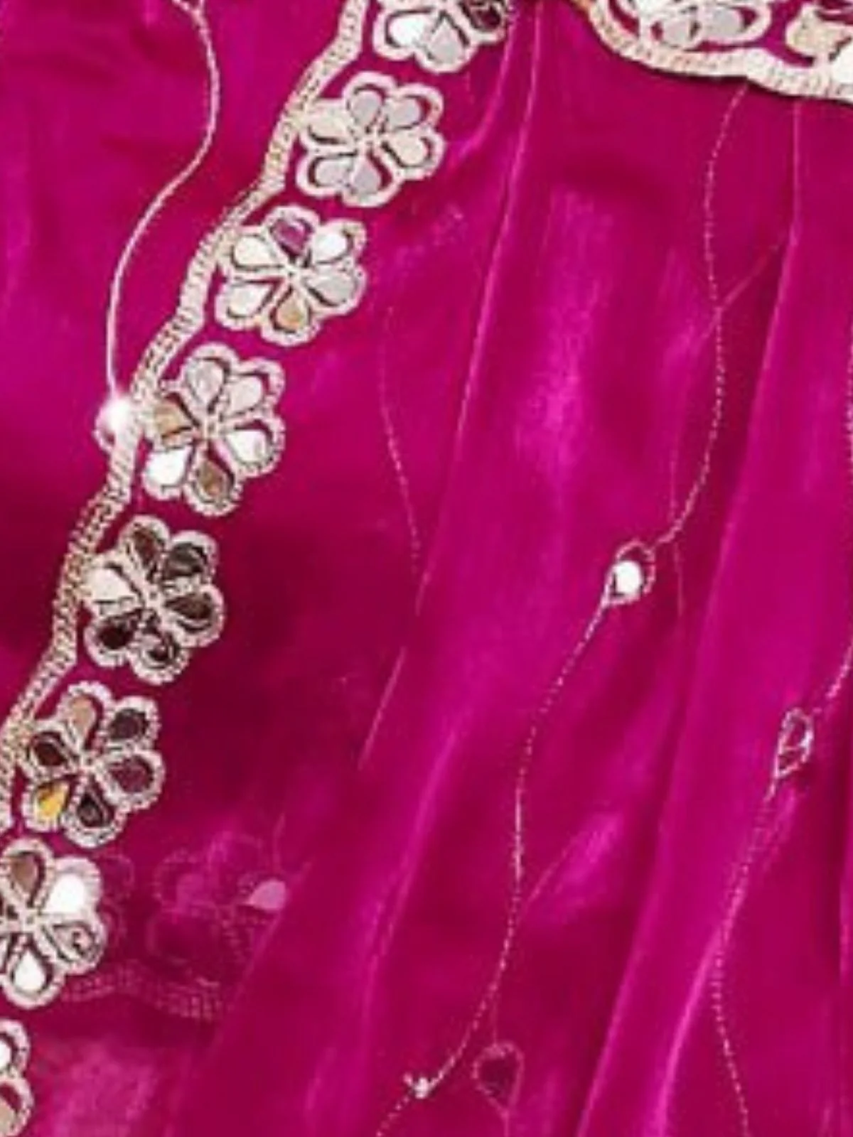 Odette Pink Chiffon Embroidered Saree For Women - Image 3
