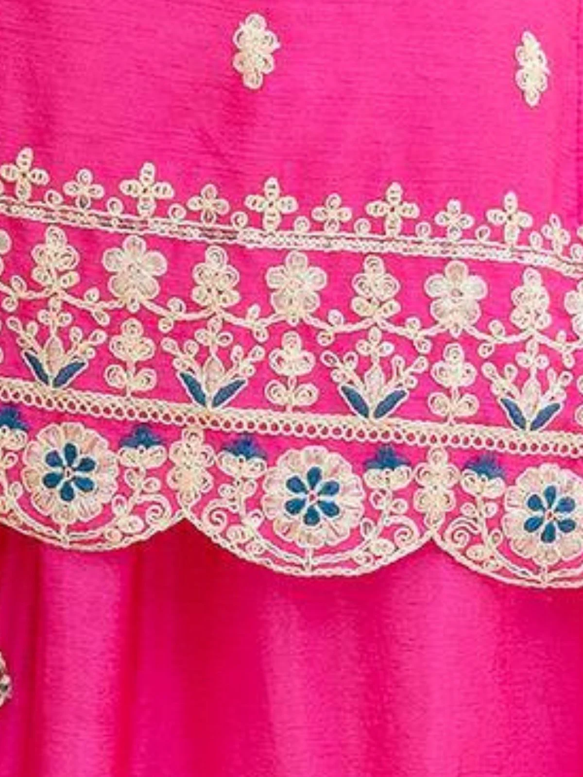Odette Pink Chiffon Embroidered Stitched Kurta Set For Women - Image 4