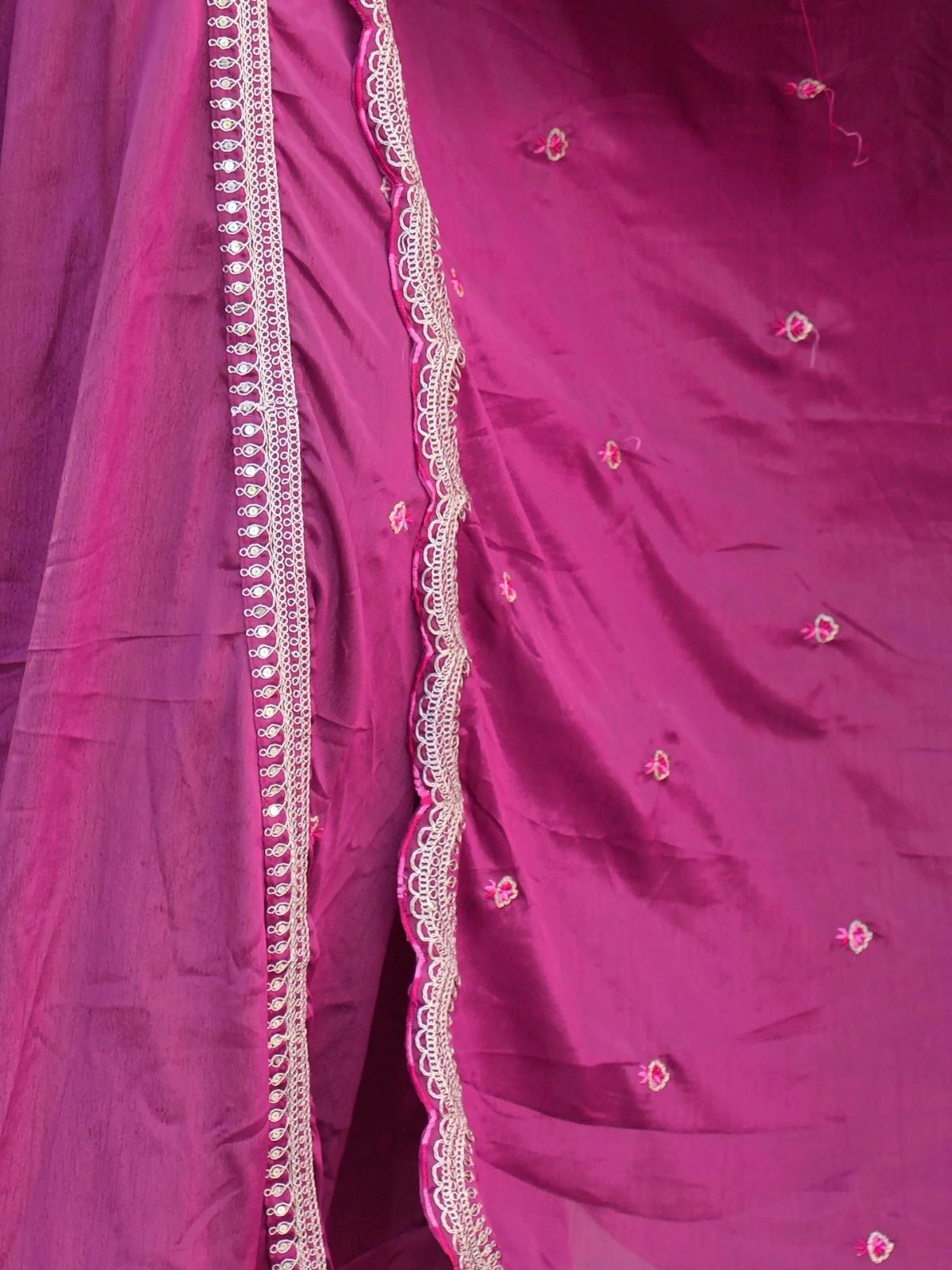 Odette Pink ChinonÂ Embroidered Stitched Kurta Set For Women - Image 4